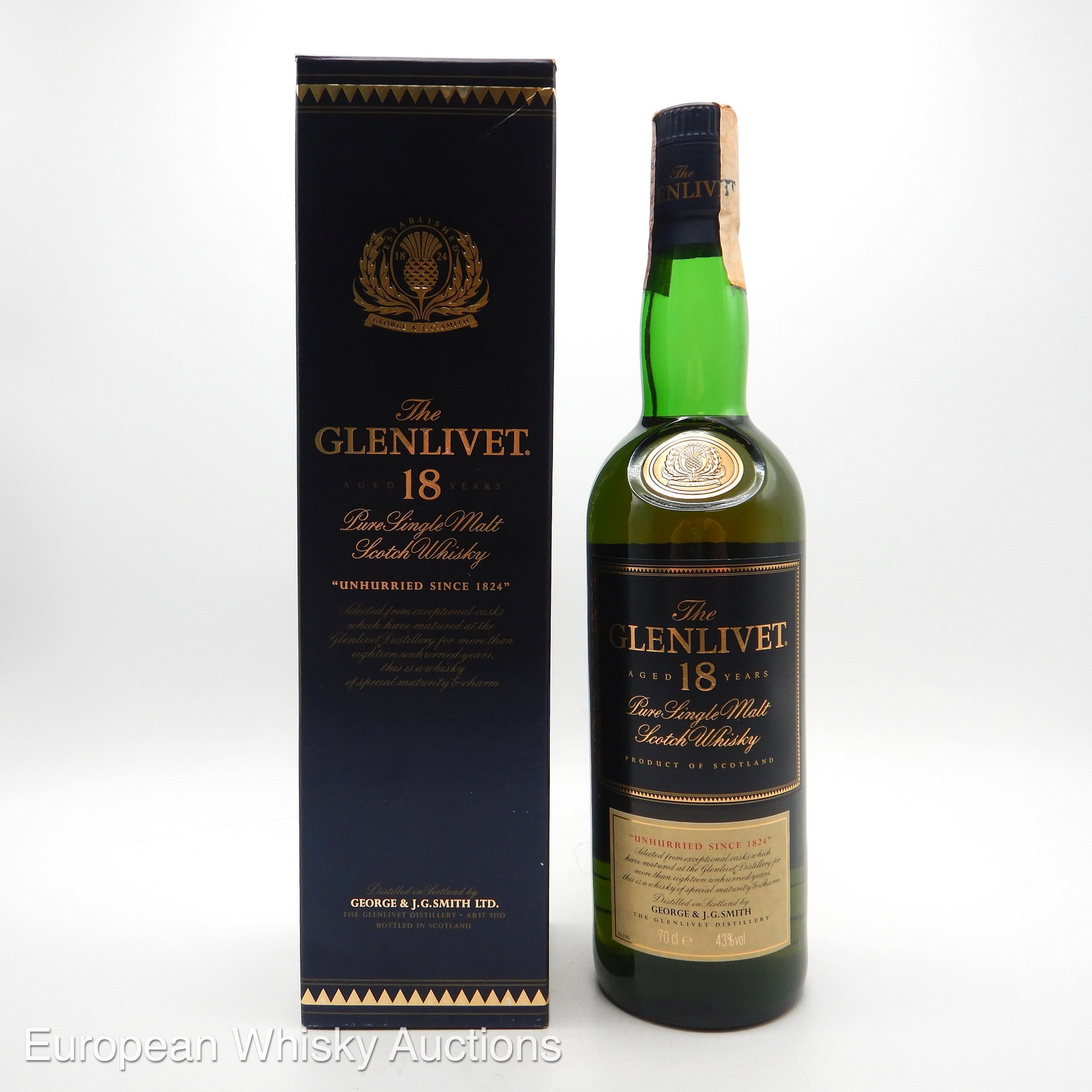 Glenlivet 18 Year Old Batch Reserve, American & Sherry Cask, 43% whisky bottle