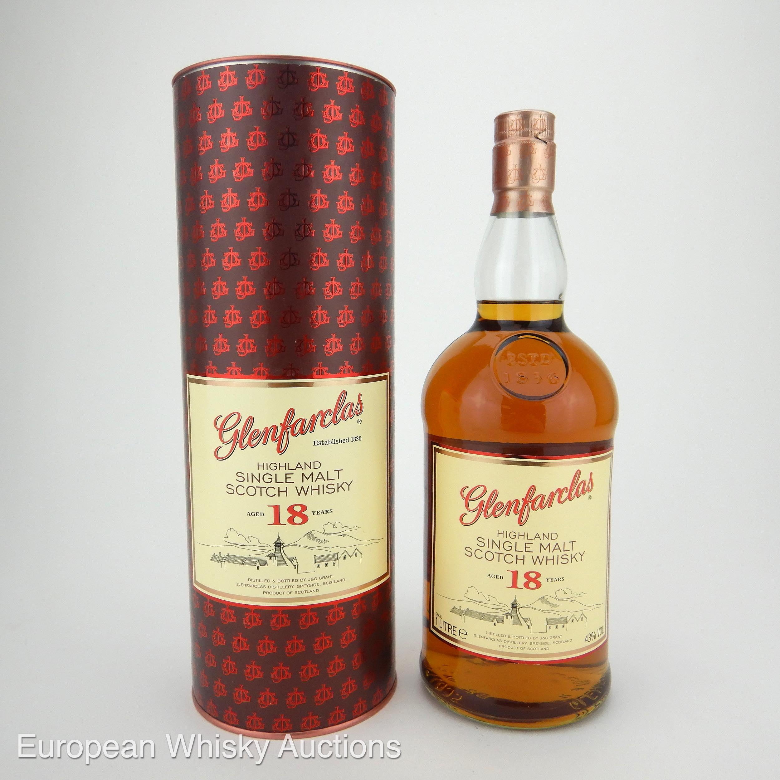 Glenfarclas 18 Year Old Litre, Sherry Cask, 43% whisky bottle