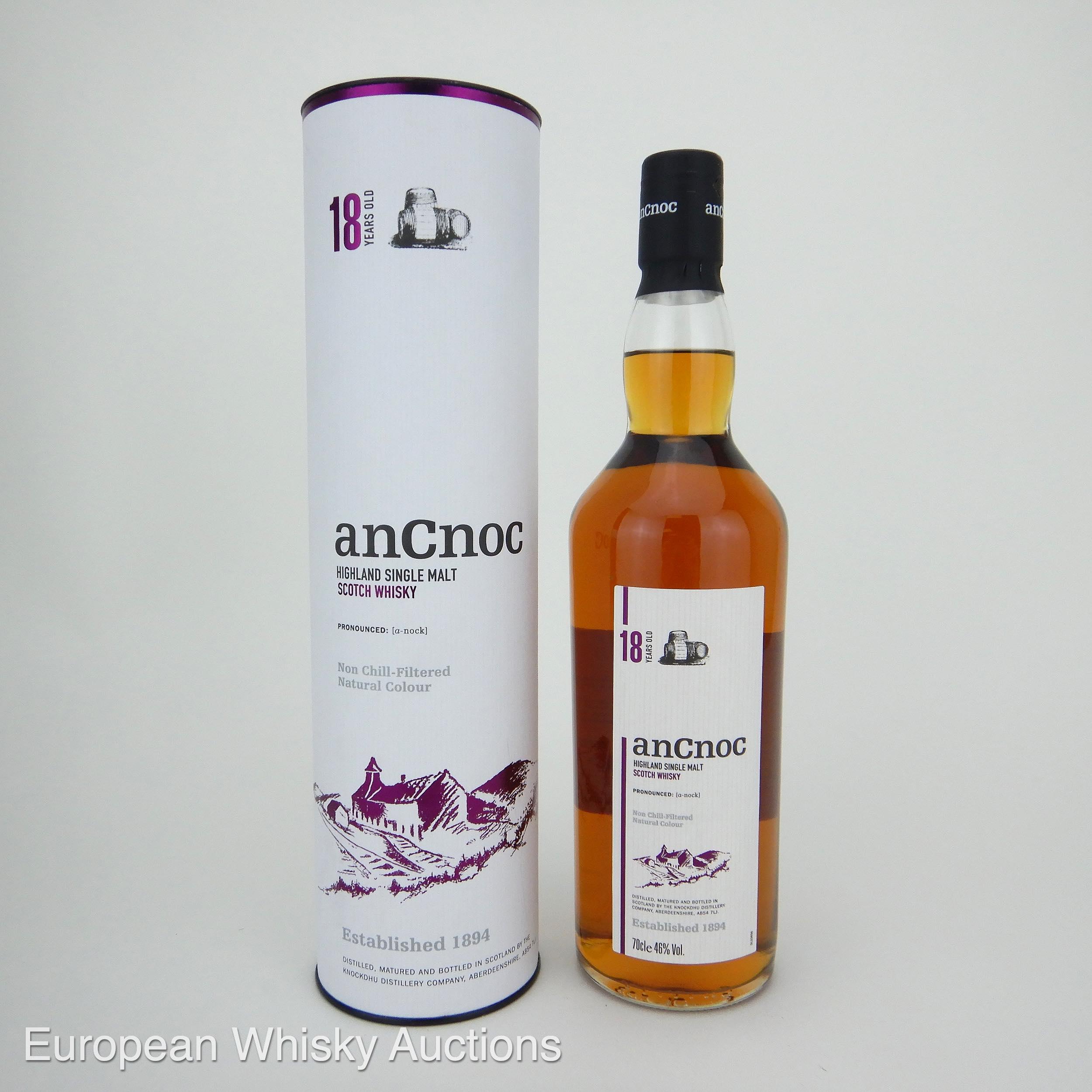 AnCnoc 18 Year Old, Sherry & Bourbon Cask, 46%, 70cl whisky bottle