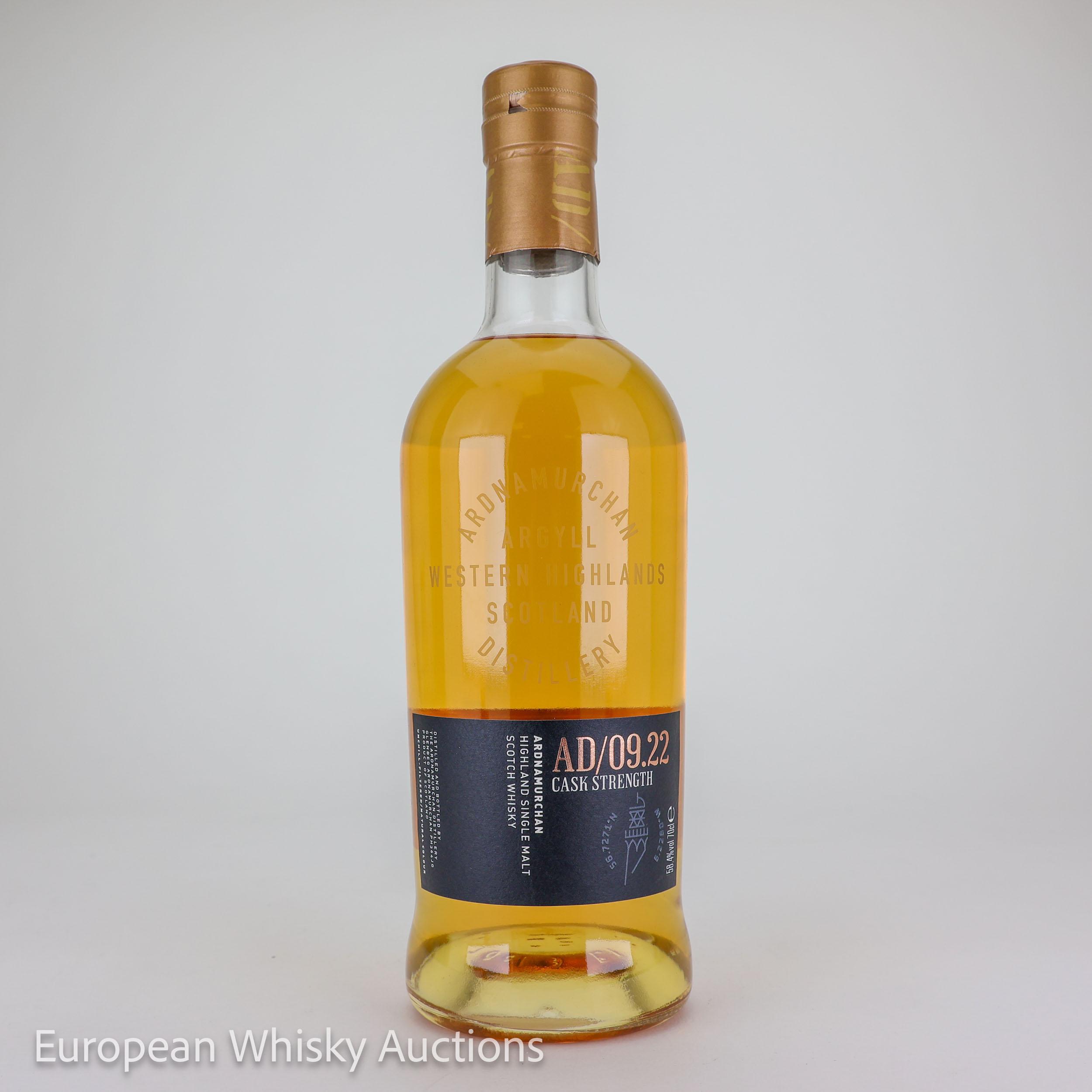 Ardnamurchan AD/09.22 Cask Strength 6 Year Old, Bourbon & Sherry Cask, 2022, 58.4% whisky bottle