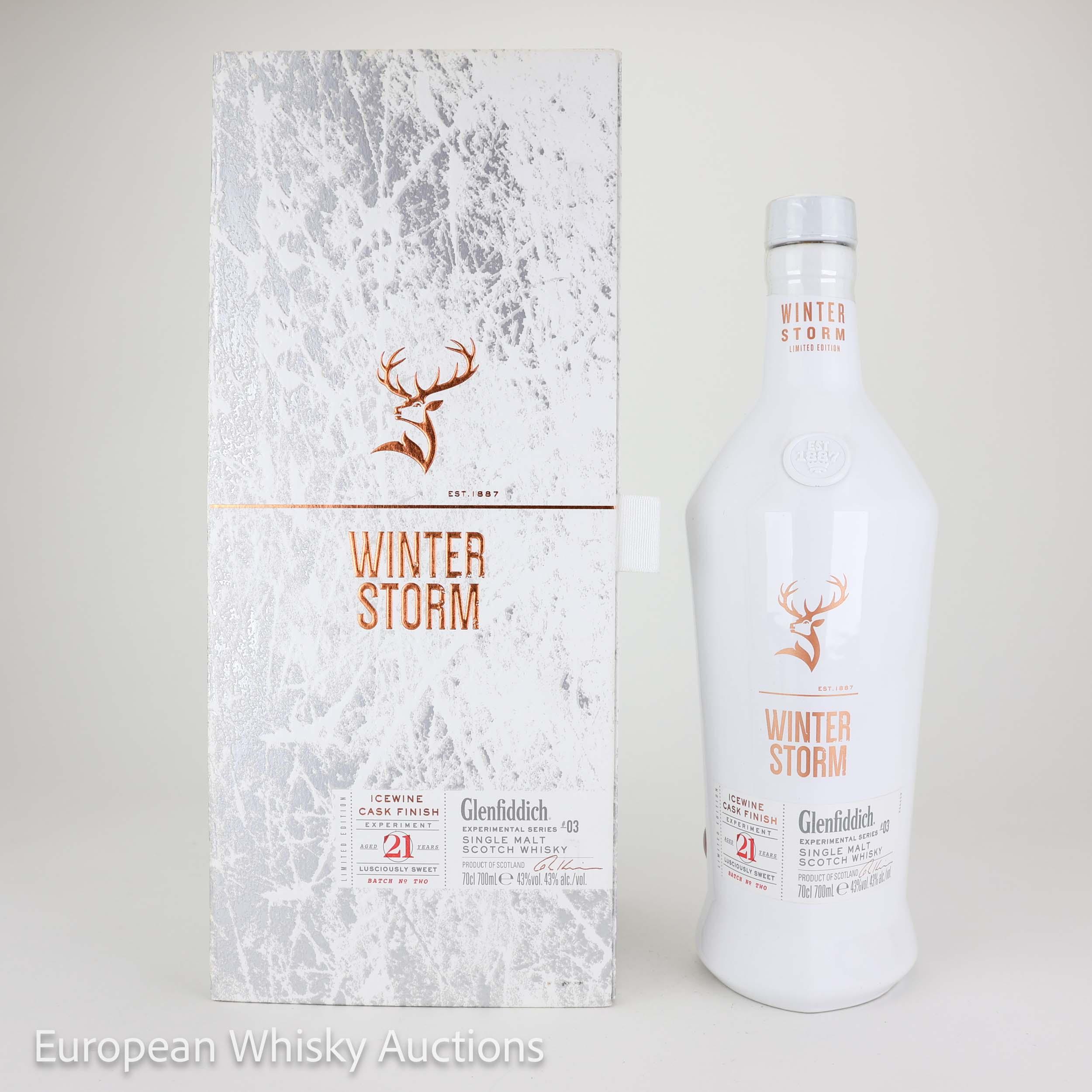 Glenfiddich Winter Storm 21 Year Old, Icewine Cask, Batch No. 2, 2018, 43%, 70cl whisky bottle
