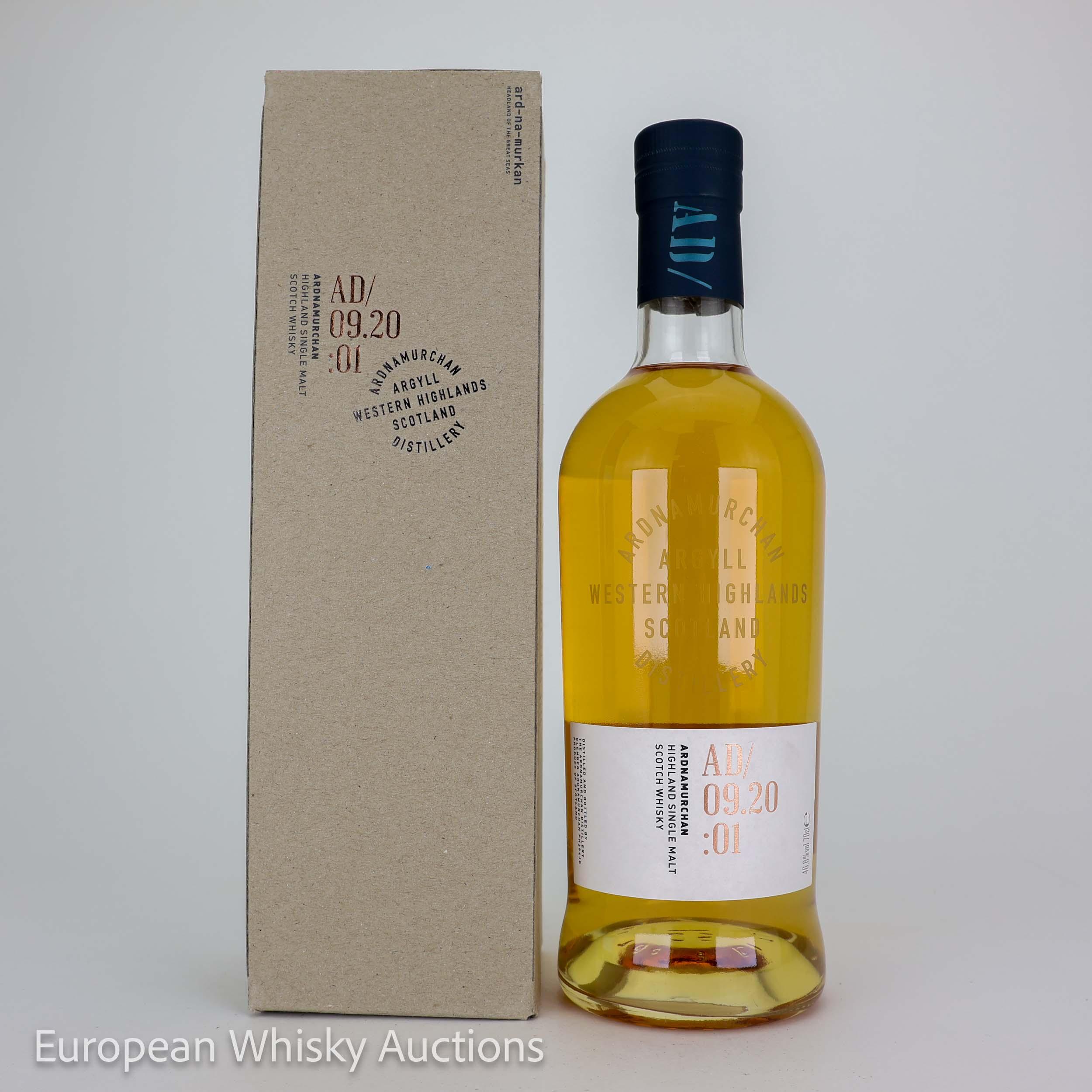 Ardnamurchan AD/09.20:01 Inaugural Release 5 Year Old, Bourbon & Sherry Cask, Batch No. 1, 2020, 46.8% whisky bottle