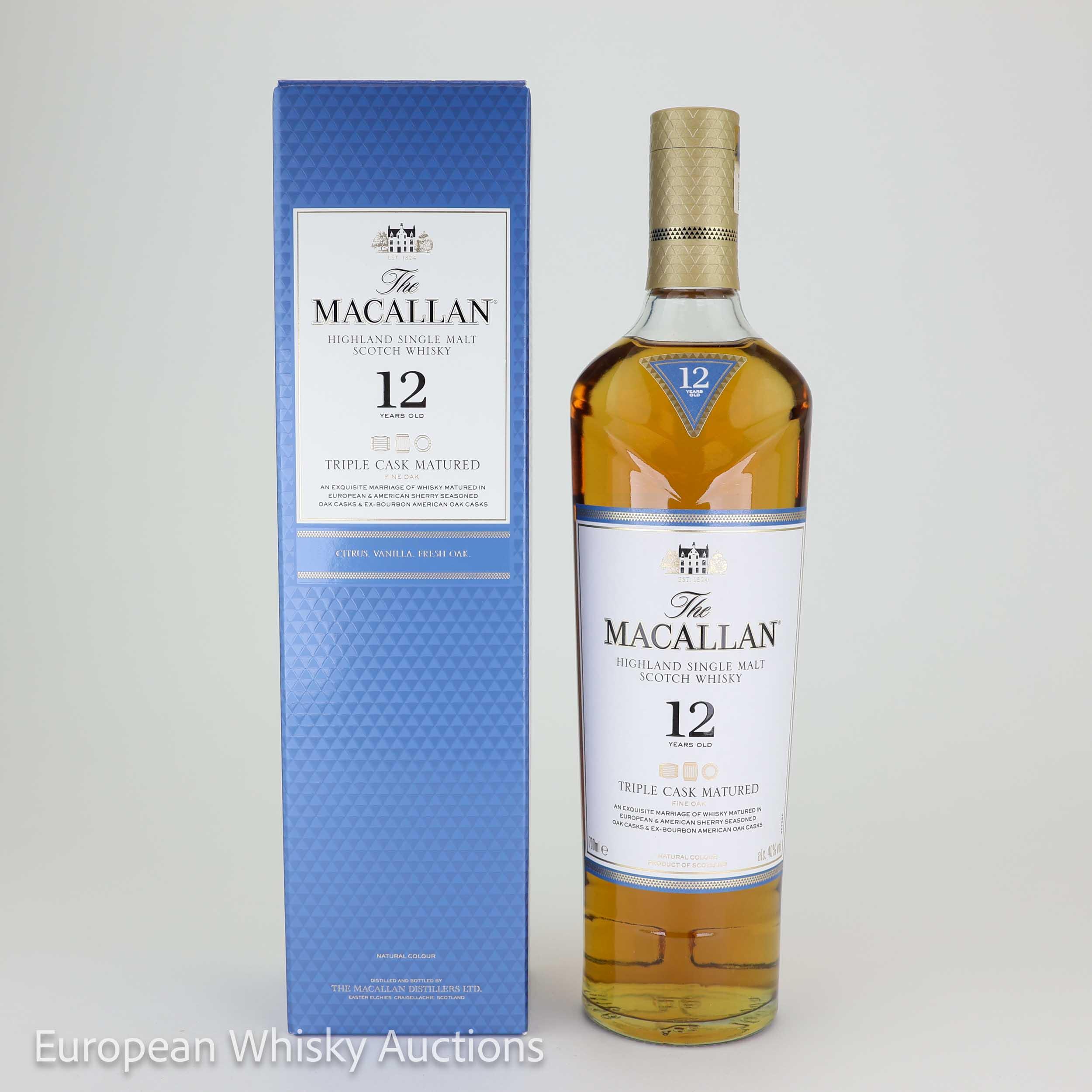 Macallan Triple Cask Matured 12 Year Old, Sherry & Bourbon Cask, 2018, 40% whisky bottle