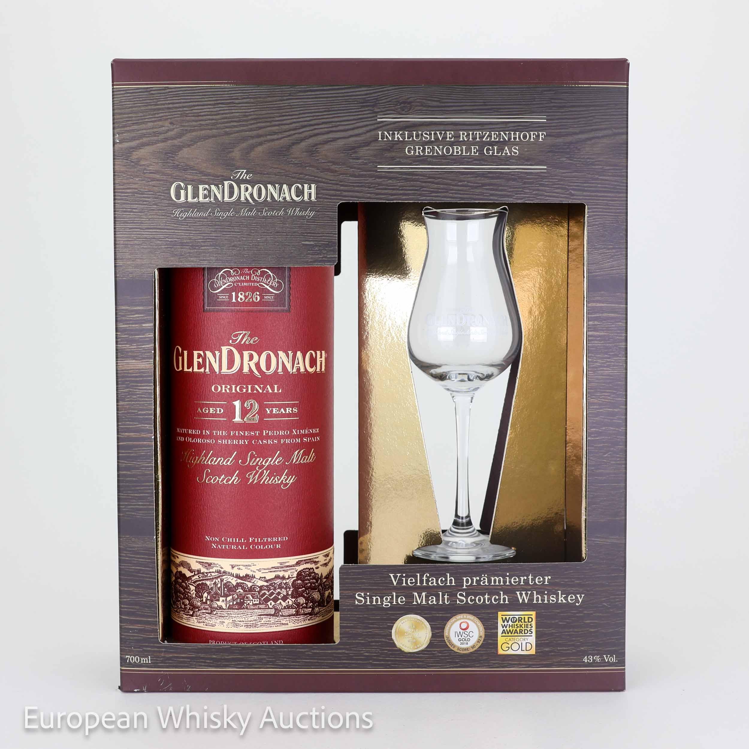 Glendronach 12 Year Old Original, Sherry Cask, 2021, 43% whisky bottle