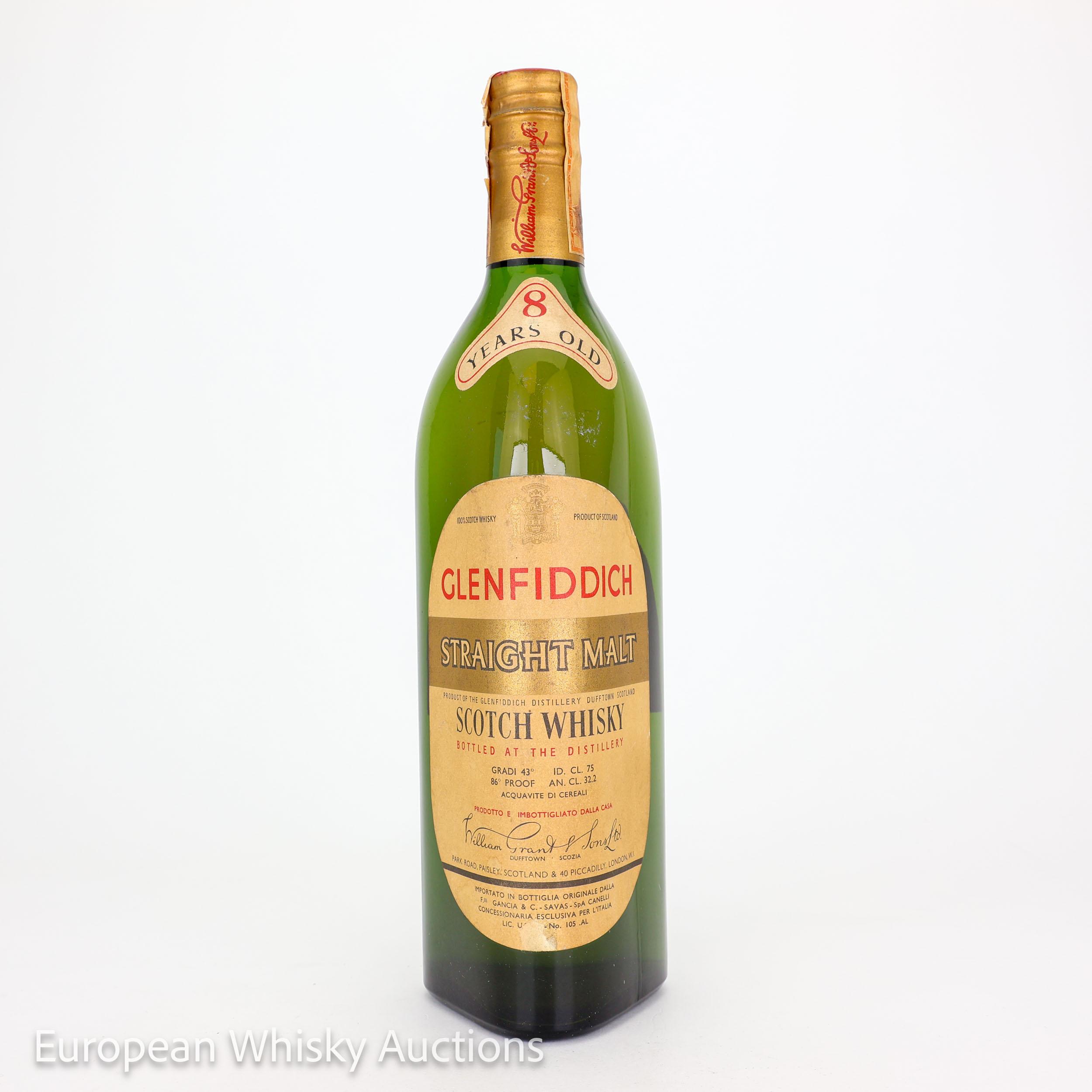 Glenfiddich Straight Malt 8 Year Old, Oak Cask, 43% whisky bottle