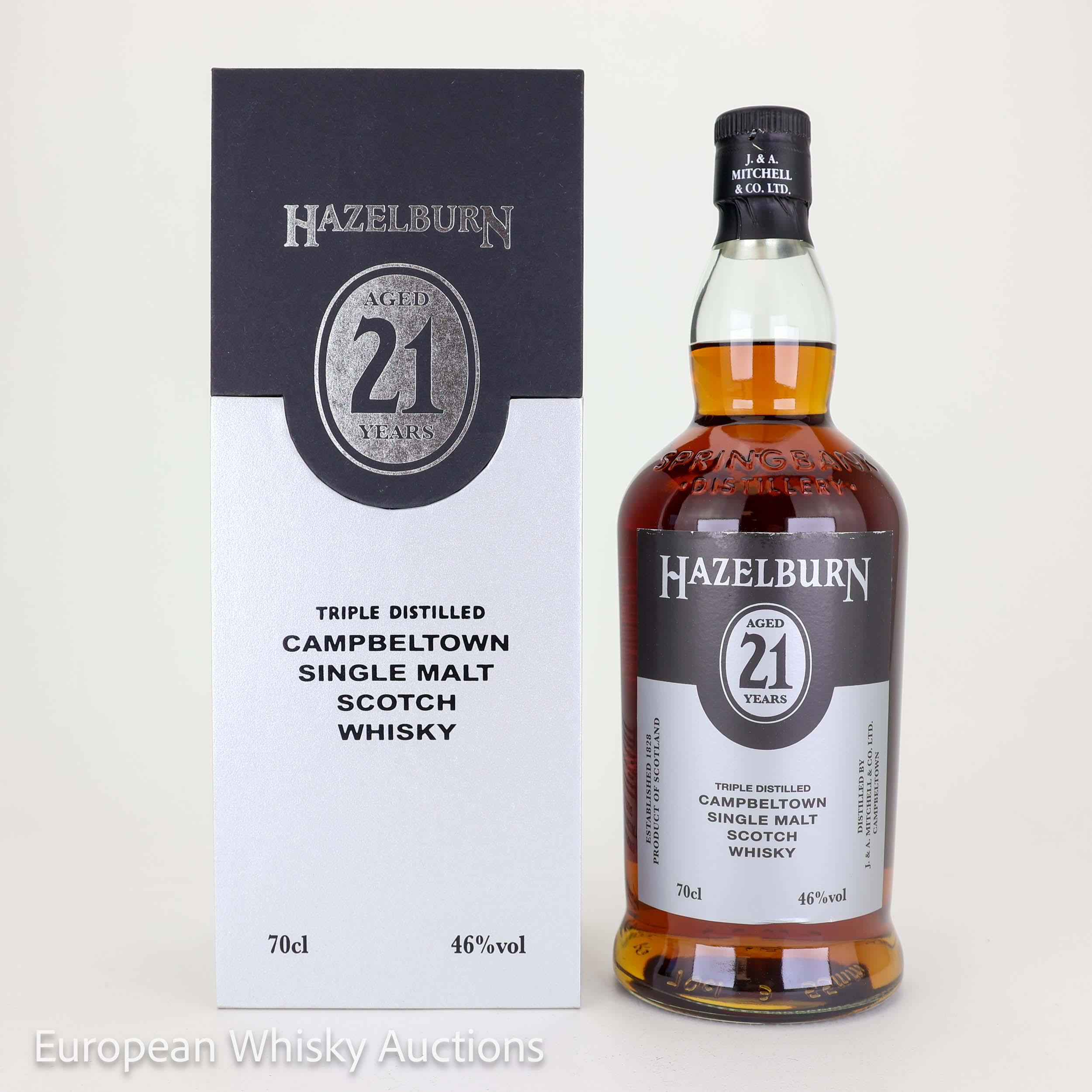 Hazelburn 21 Year Old, Sherry & Bourbon Cask, 2022, 46% whisky bottle