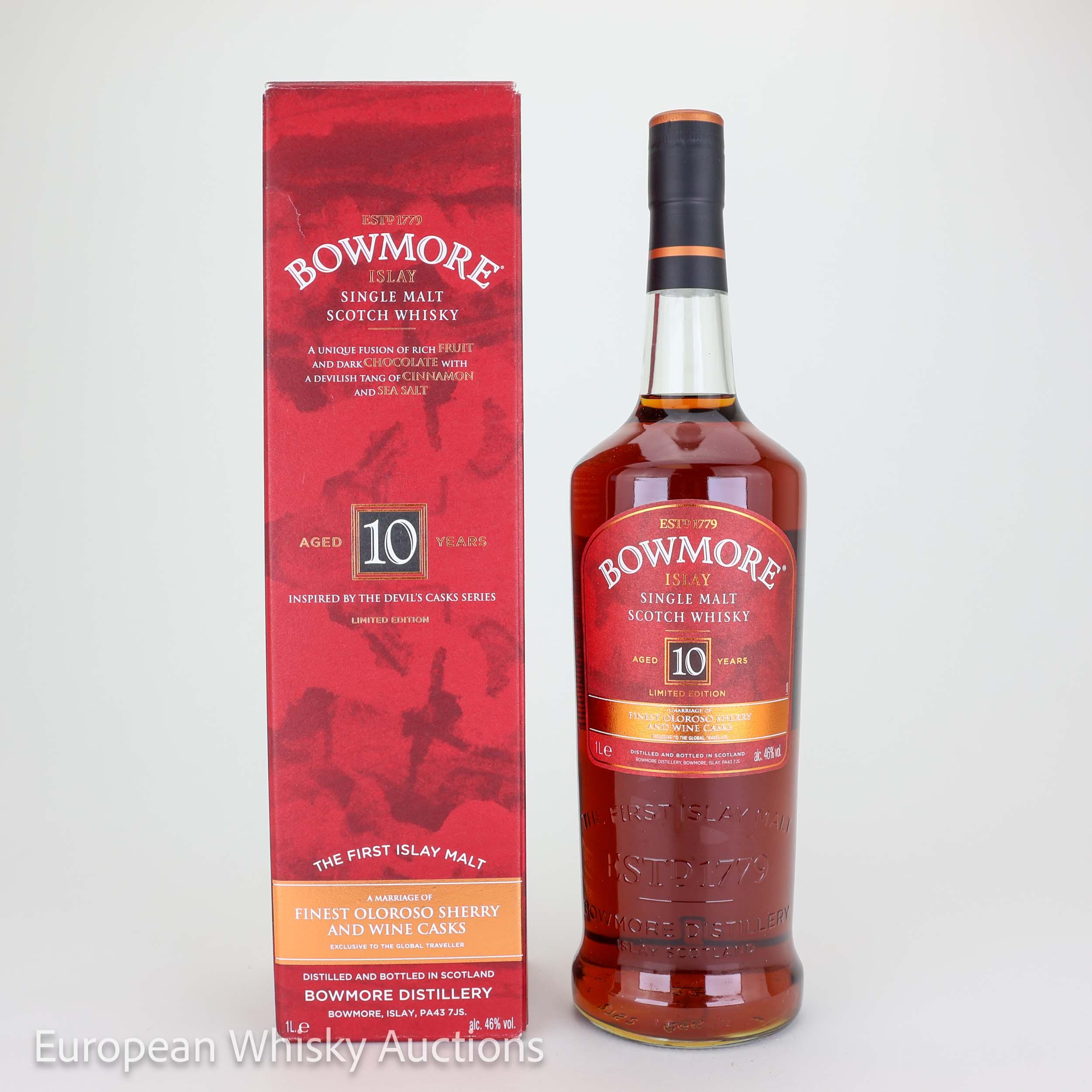 Bowmore Inspired by the Devil's Cask Series 10 Year Old, Oloroso Sherry & Red Wine Cask, 2016, 46% whisky bottle