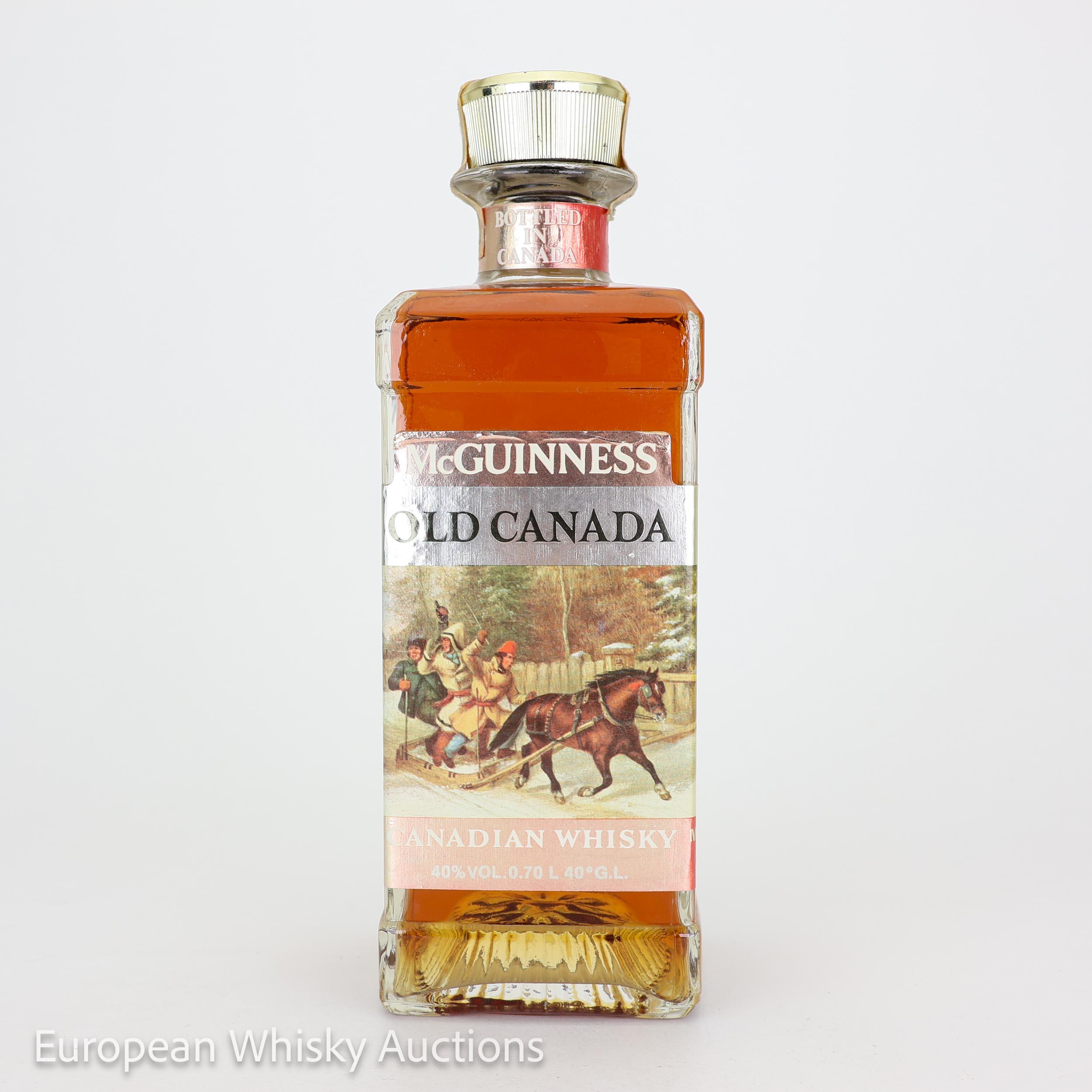 McGuinness Old Canada 8 Year Old, Oak Cask, 1968, 40% whisky bottle