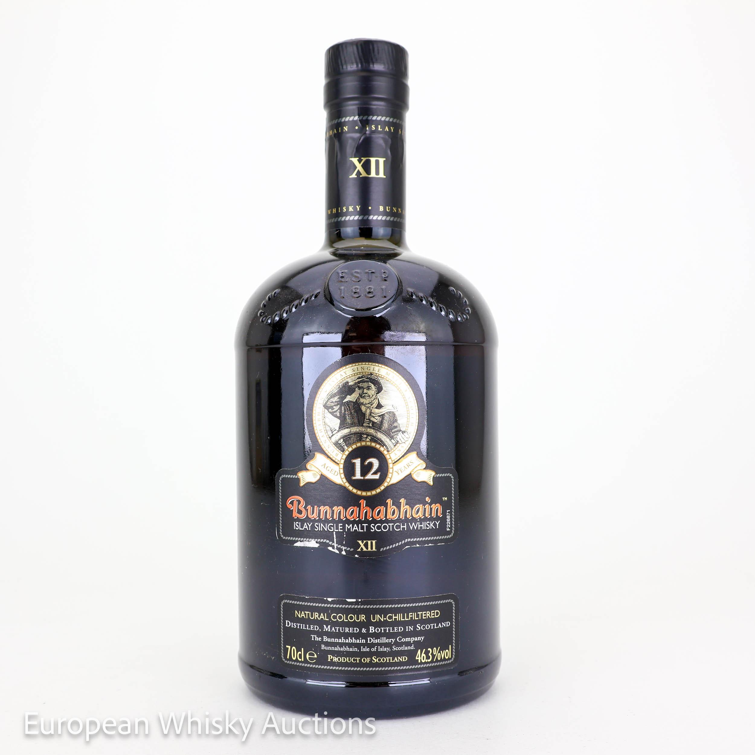 Bunnahabhain 12 Year Old, Bourbon & Sherry Cask, 46.3%, 70cl whisky bottle