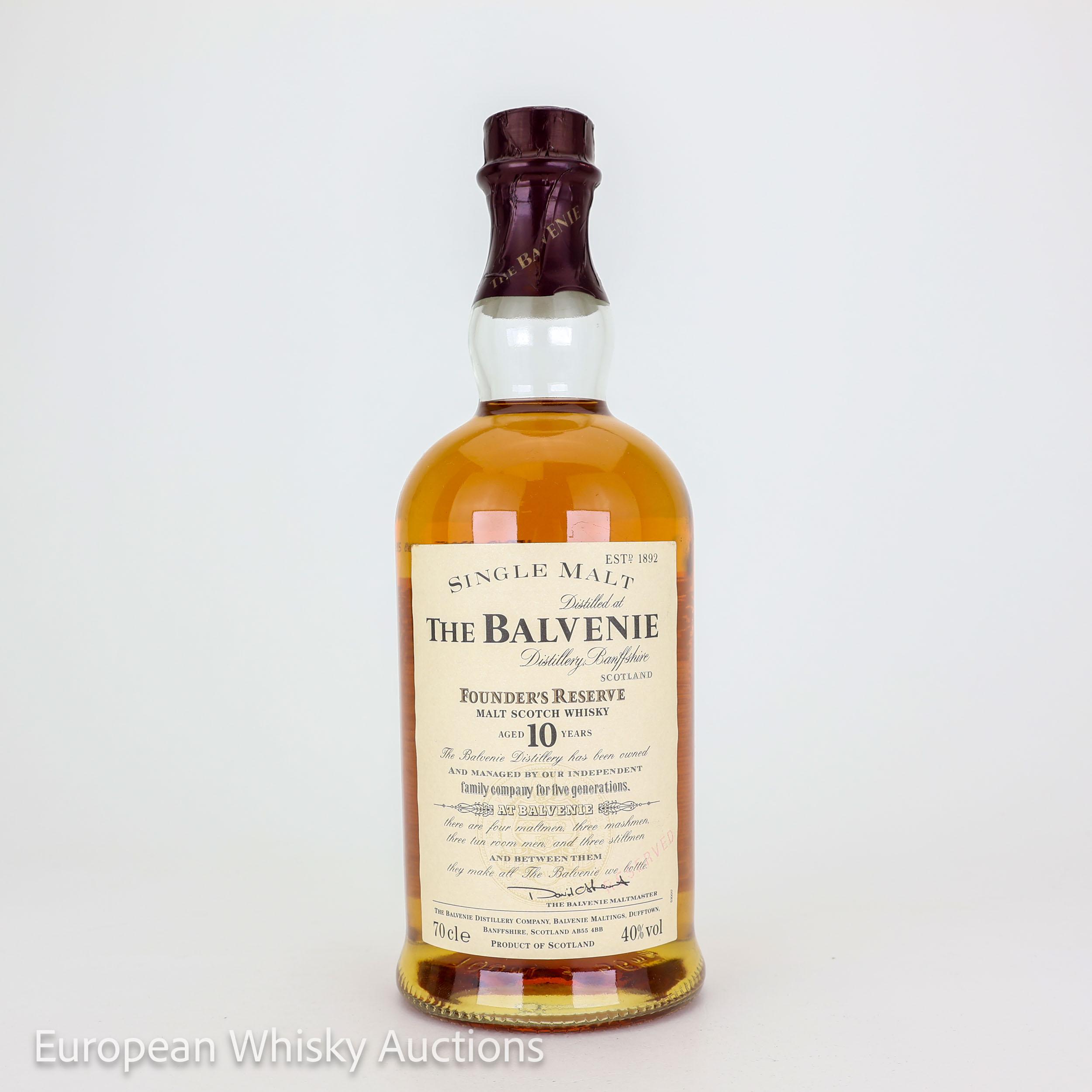 Balvenie Founder's Reserve 10 Year Old, Bourbon & Sherry Cask, 1997, 40% whisky bottle