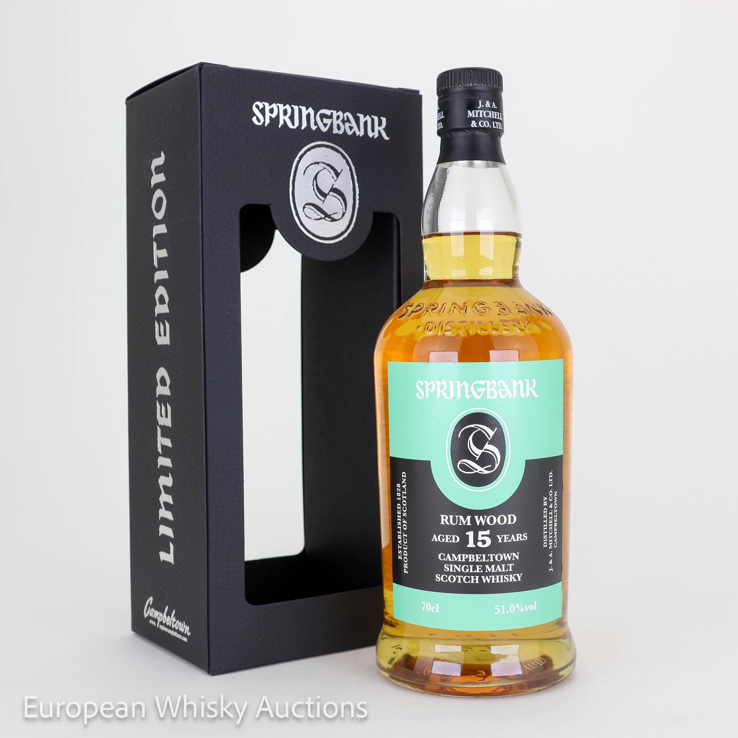 Springbank Rum Wood 15 Year Old, Rum Cask, 2019, 51% whisky bottle