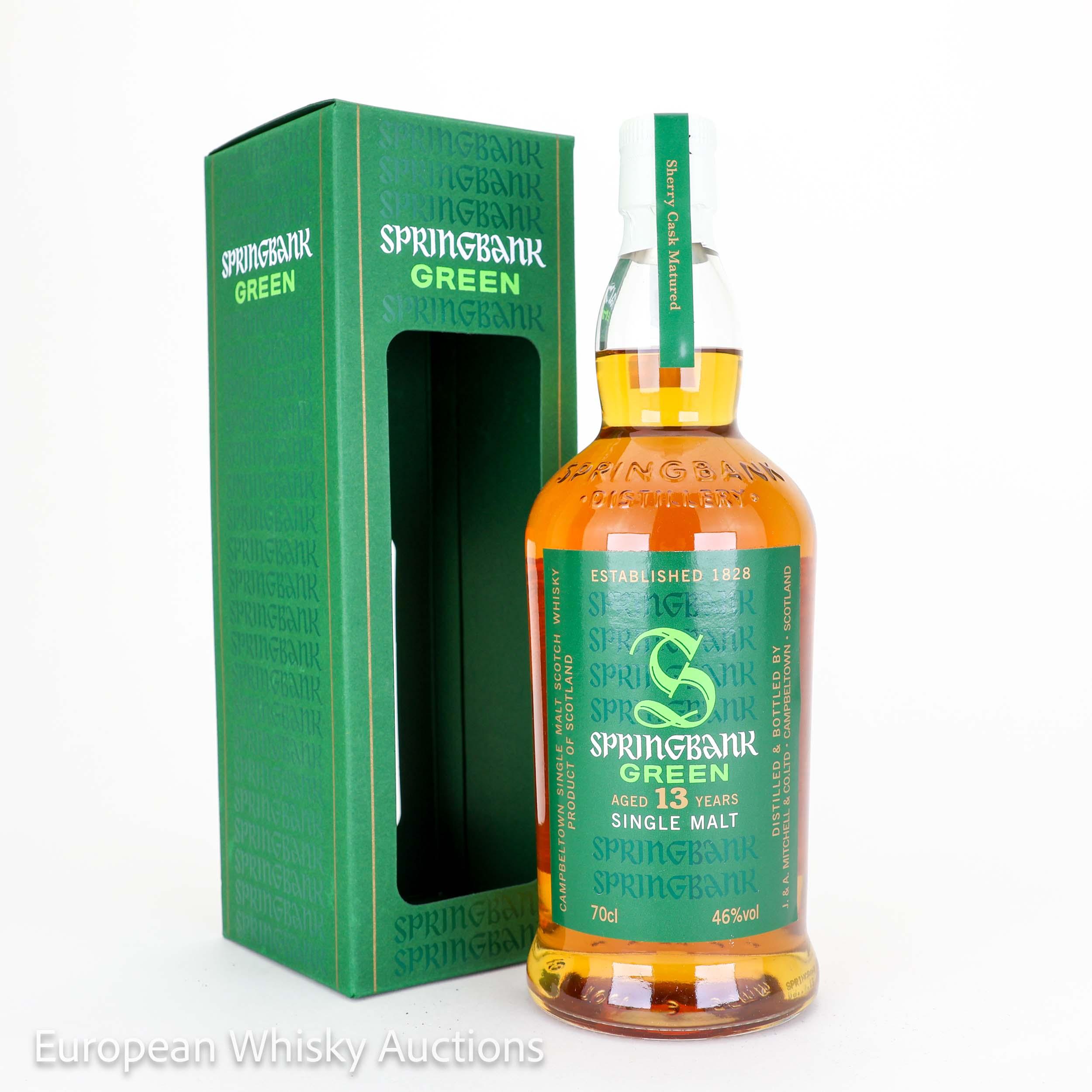 Springbank Green 13 Year Old, Sherry Cask, 2015, 46% whisky bottle