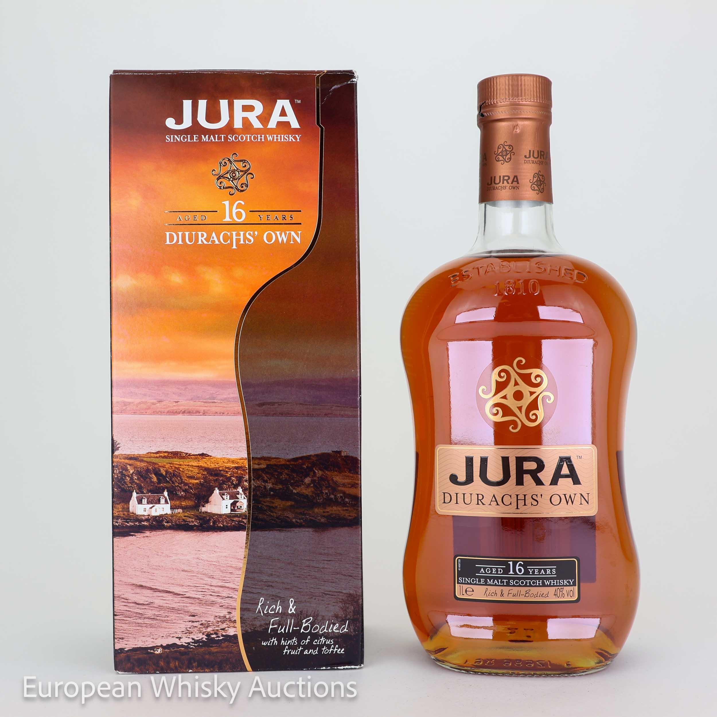 Jura Diurachs' Own 16 Year Old, Bourbon & Oloroso Sherry Cask, 40% whisky bottle