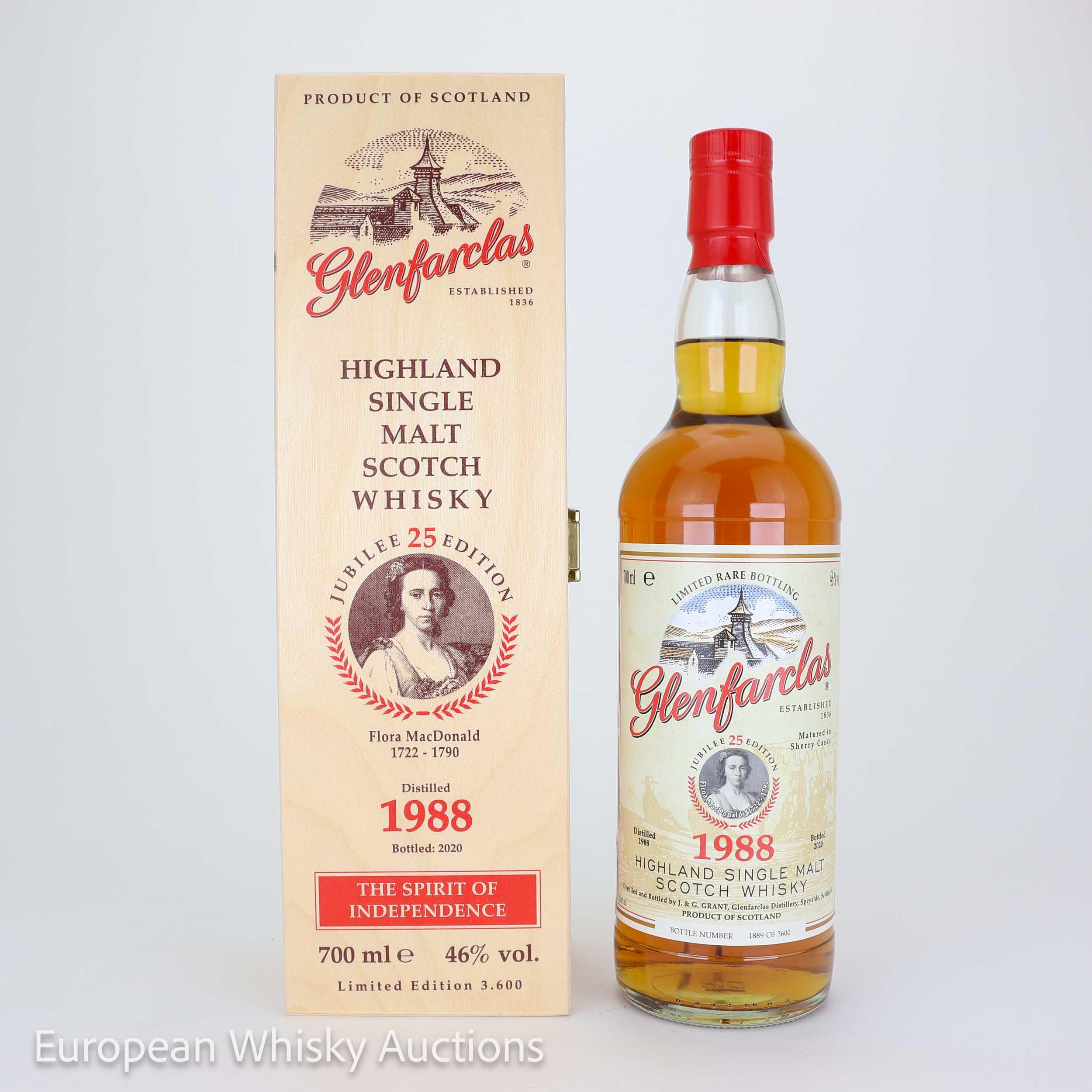 Glenfarclas Jubilee 25 Edition Flora MacDonald 31 Year Old, Oloroso Sherry Cask, 2020, 46% whisky bottle