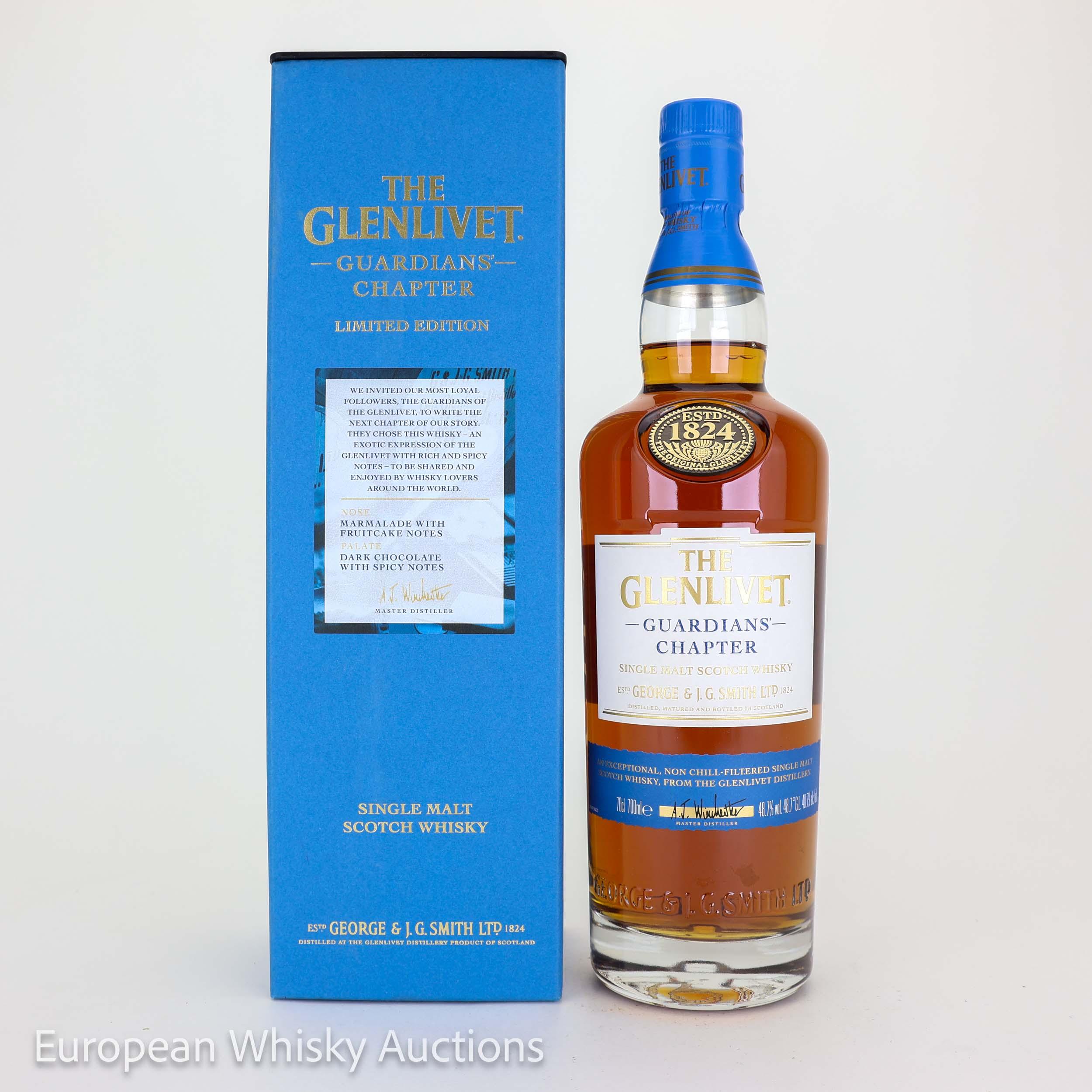 Glenlivet Guardians' Chapter, American Oak & Oloroso Sherry Cask, 2014, 48.7% whisky bottle