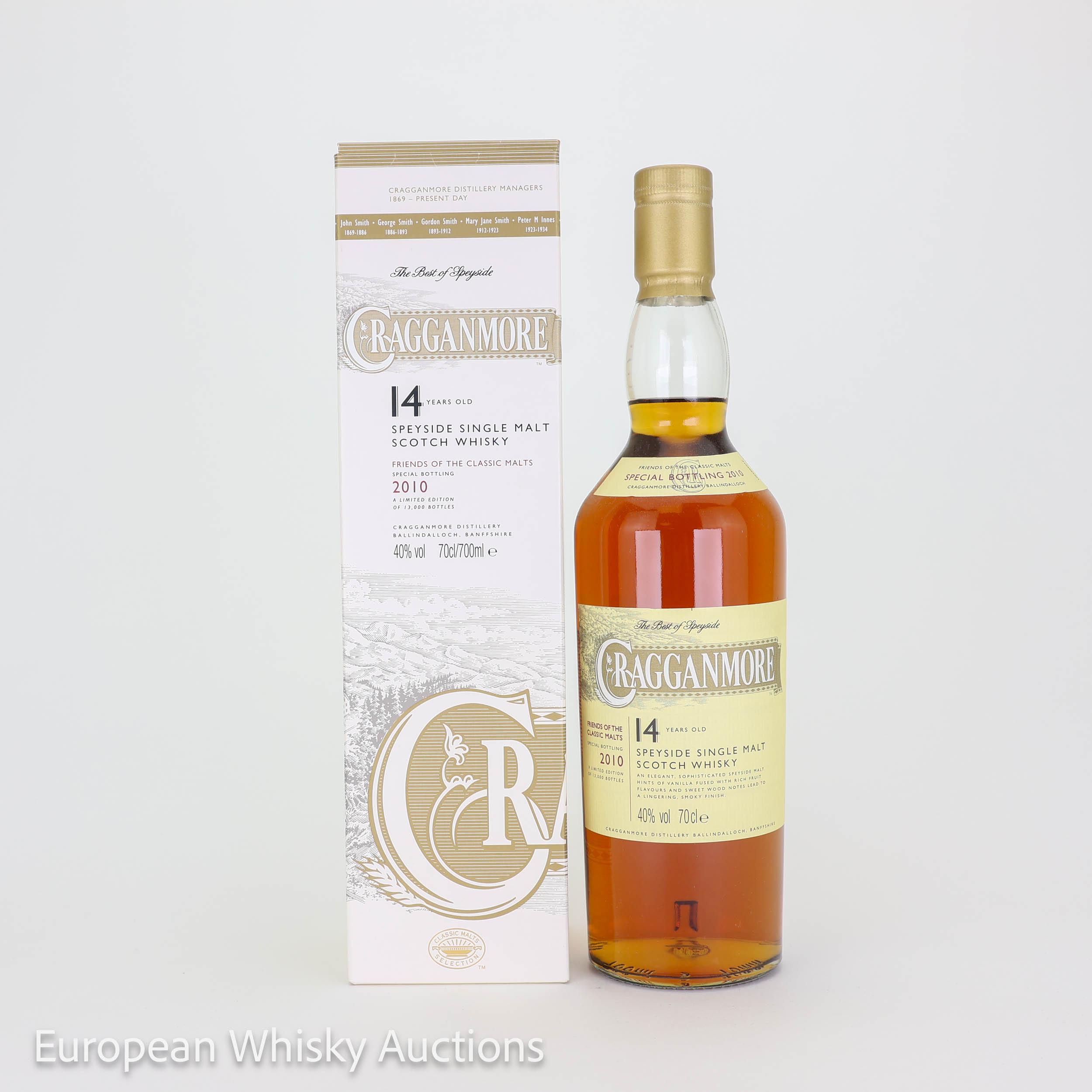 Cragganmore Friends of the Classic Malts Special Bottling 14 Year Old, American & European Oak Cask, 2010, 40% whisky bottle