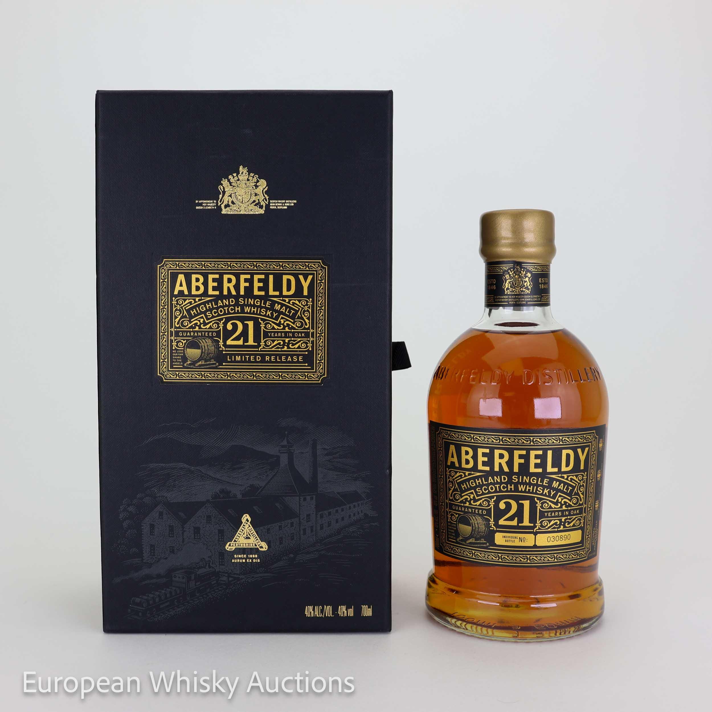 Aberfeldy 21 Year Old, Bourbon & Sherry Cask, 2014, 40% whisky bottle