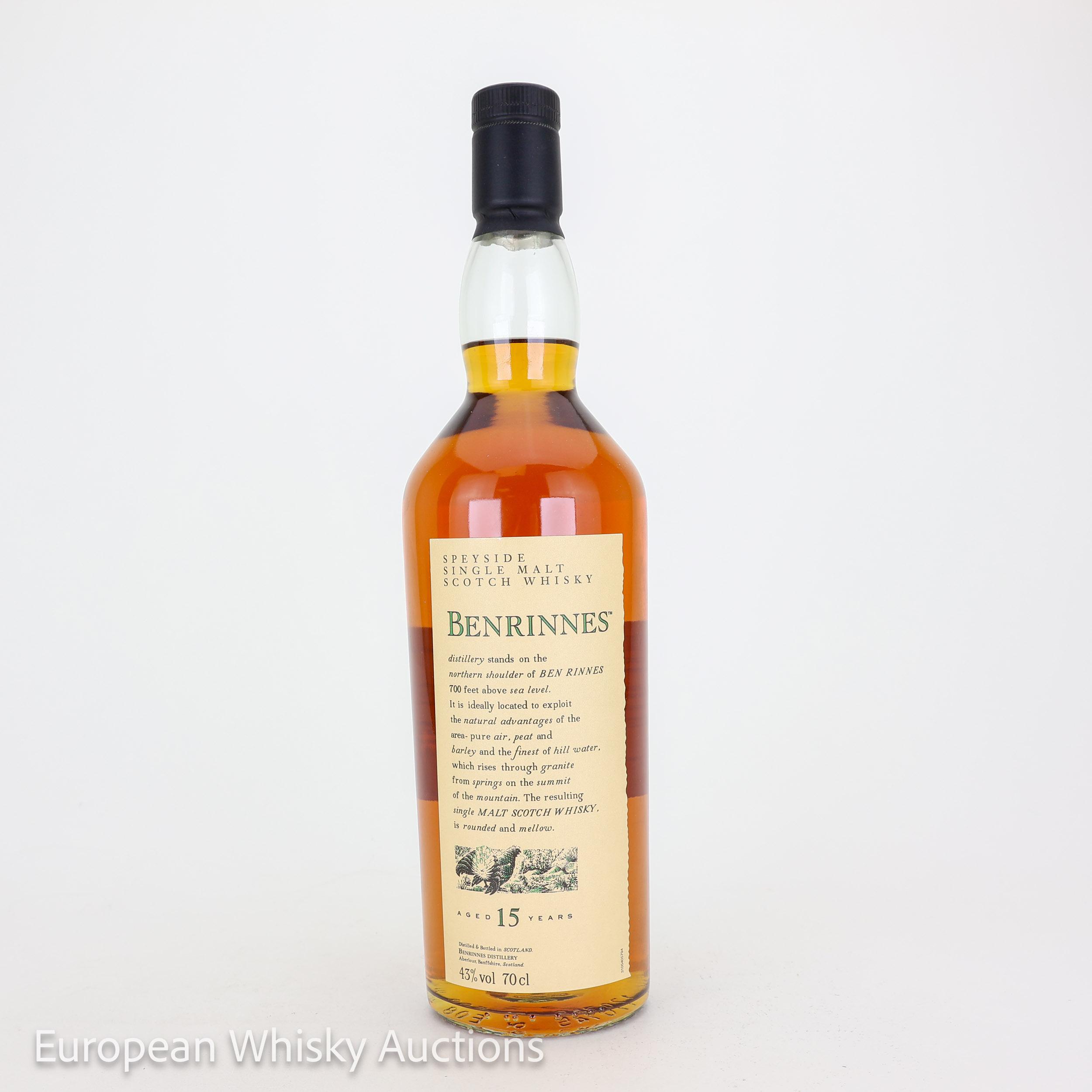 Benrinnes Flora & Fauna 15 Year Old, Sherry Cask, 43% whisky bottle