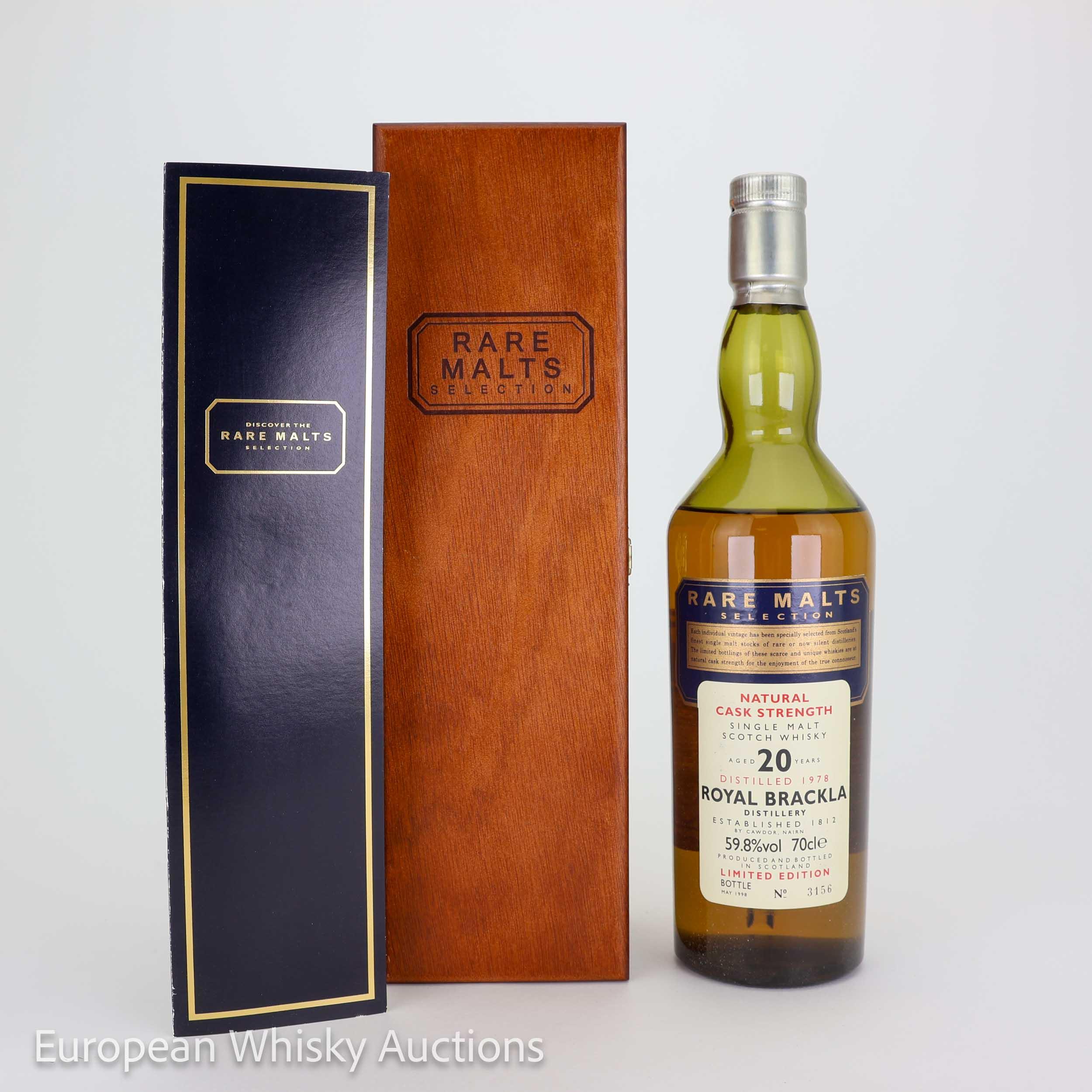 Royal Brackla Rare Malts Selection 20 Year Old, Bourbon Cask, 1998, 59.8% whisky bottle
