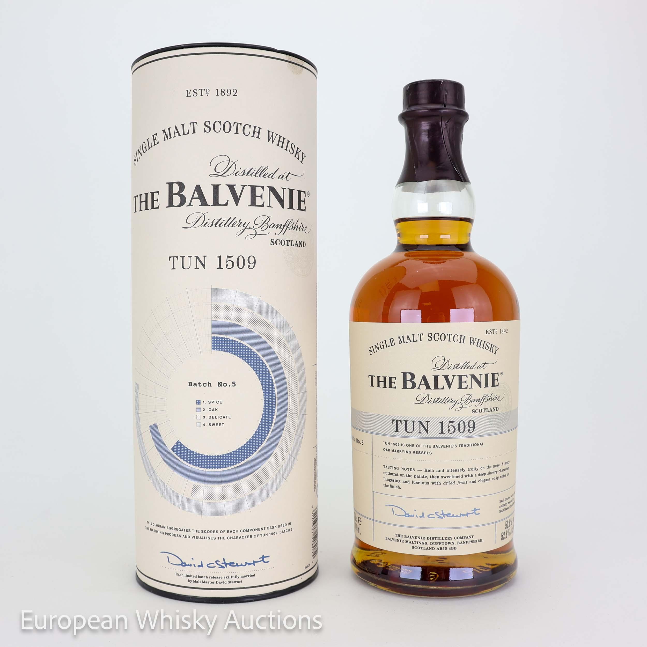 Balvenie Tun 1509, Bourbon & Sherry Cask, Batch No. 5, 2018, 52.6% whisky bottle