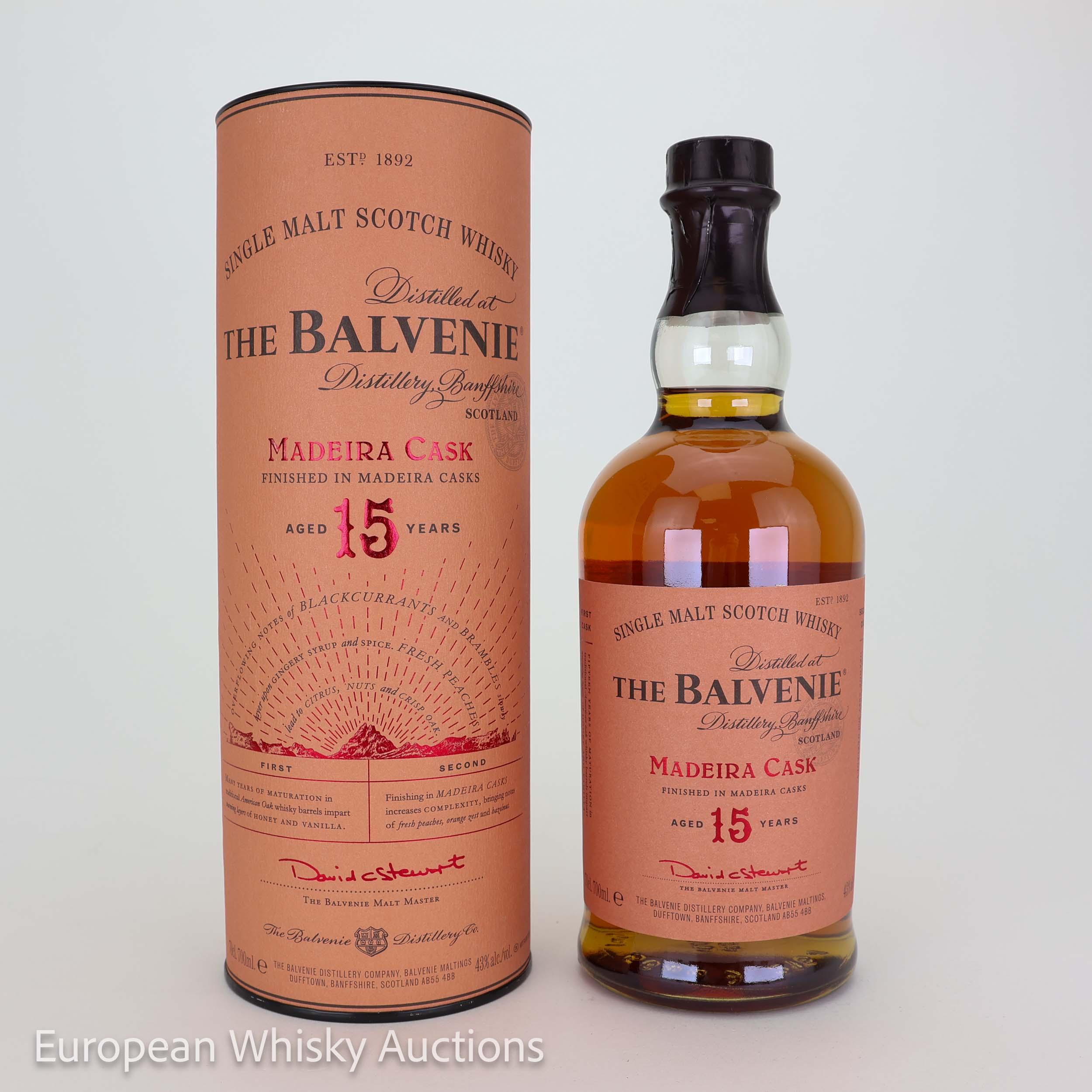 Balvenie Madeira Cask 15 Year Old, American Oak & Madeira Cask, 43% whisky bottle