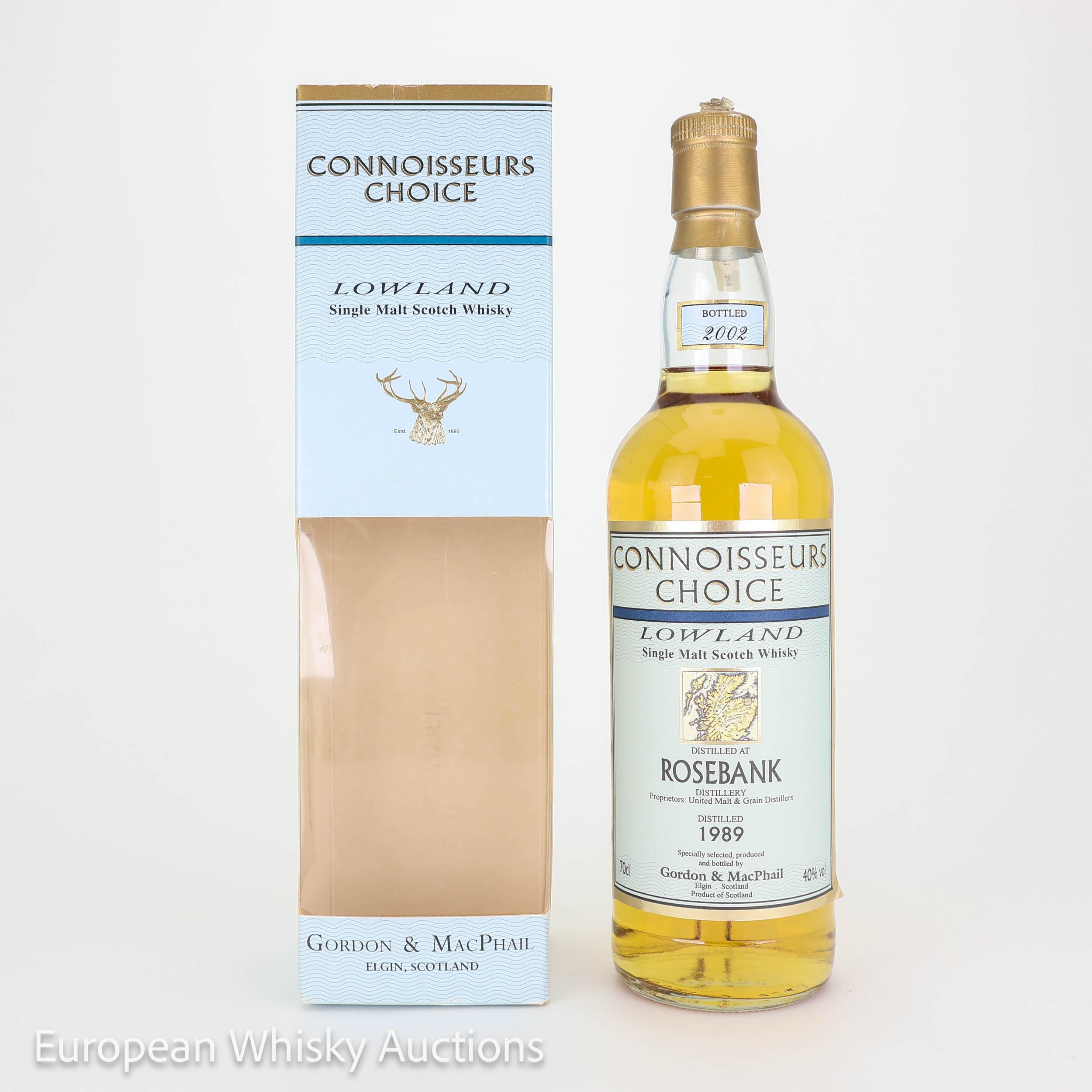 Rosebank Connoisseurs Choice 13 Year Old, 1989, Gordon & MacPhail, 40% whisky bottle
