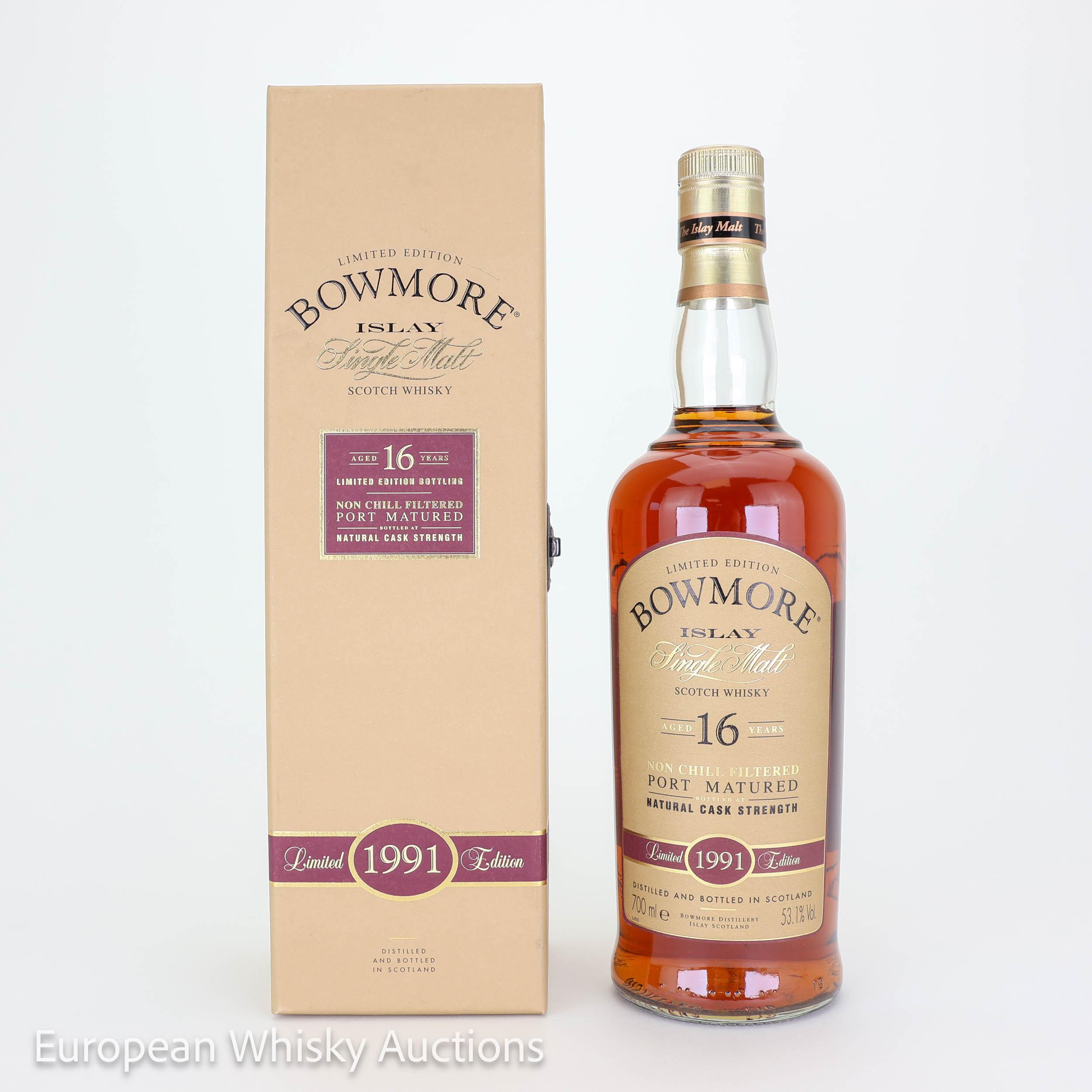 Bowmore 1991 Port Matured 16 Year Old, Port Cask, 2007, 53.1% whisky bottle