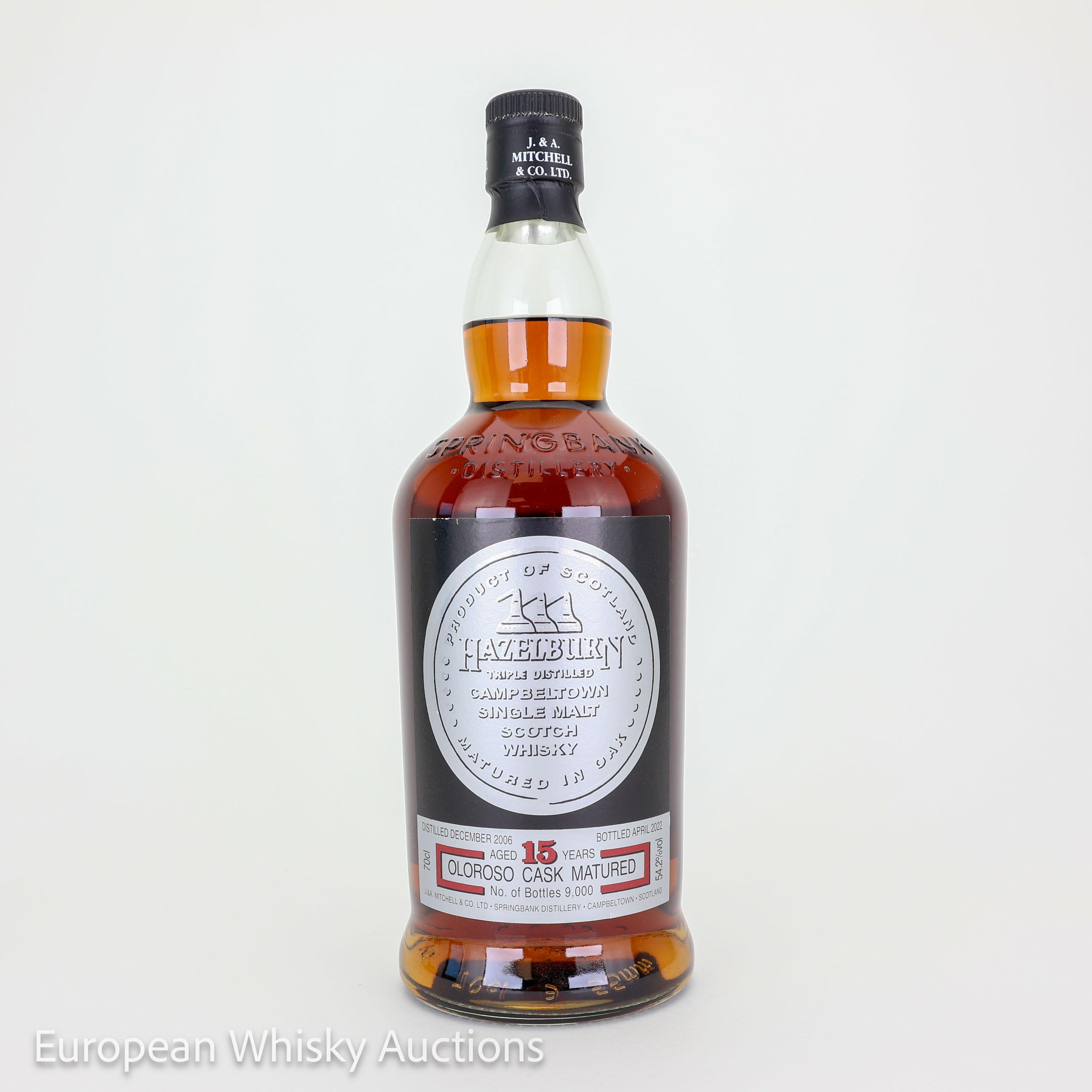 Hazelburn Oloroso Cask Matured 15 Year Old, Oloroso Sherry Cask, 2022, 54.2% whisky bottle
