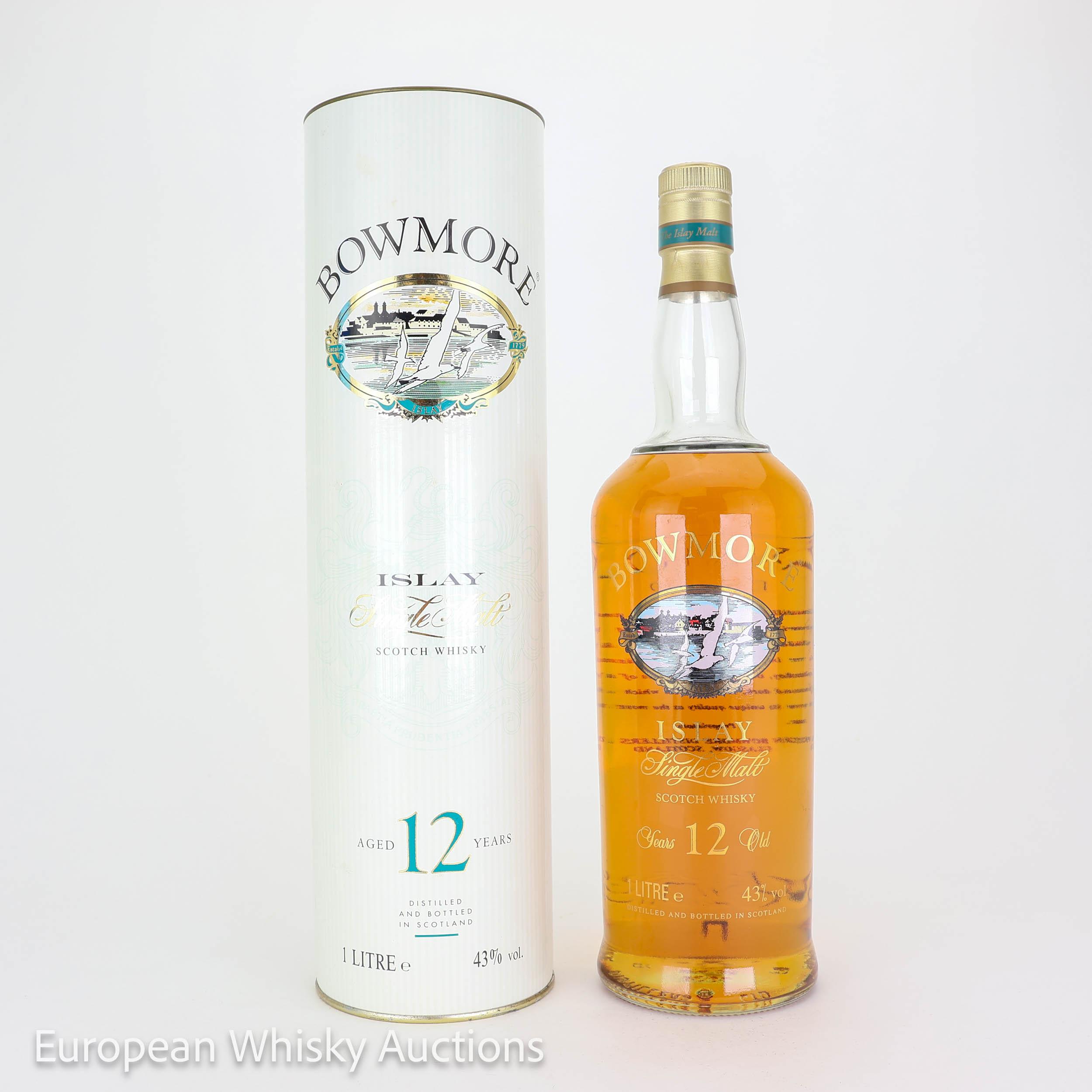 Bowmore 12 Year Old Litre, Bourbon & Sherry Cask, 1991, 43% whisky bottle