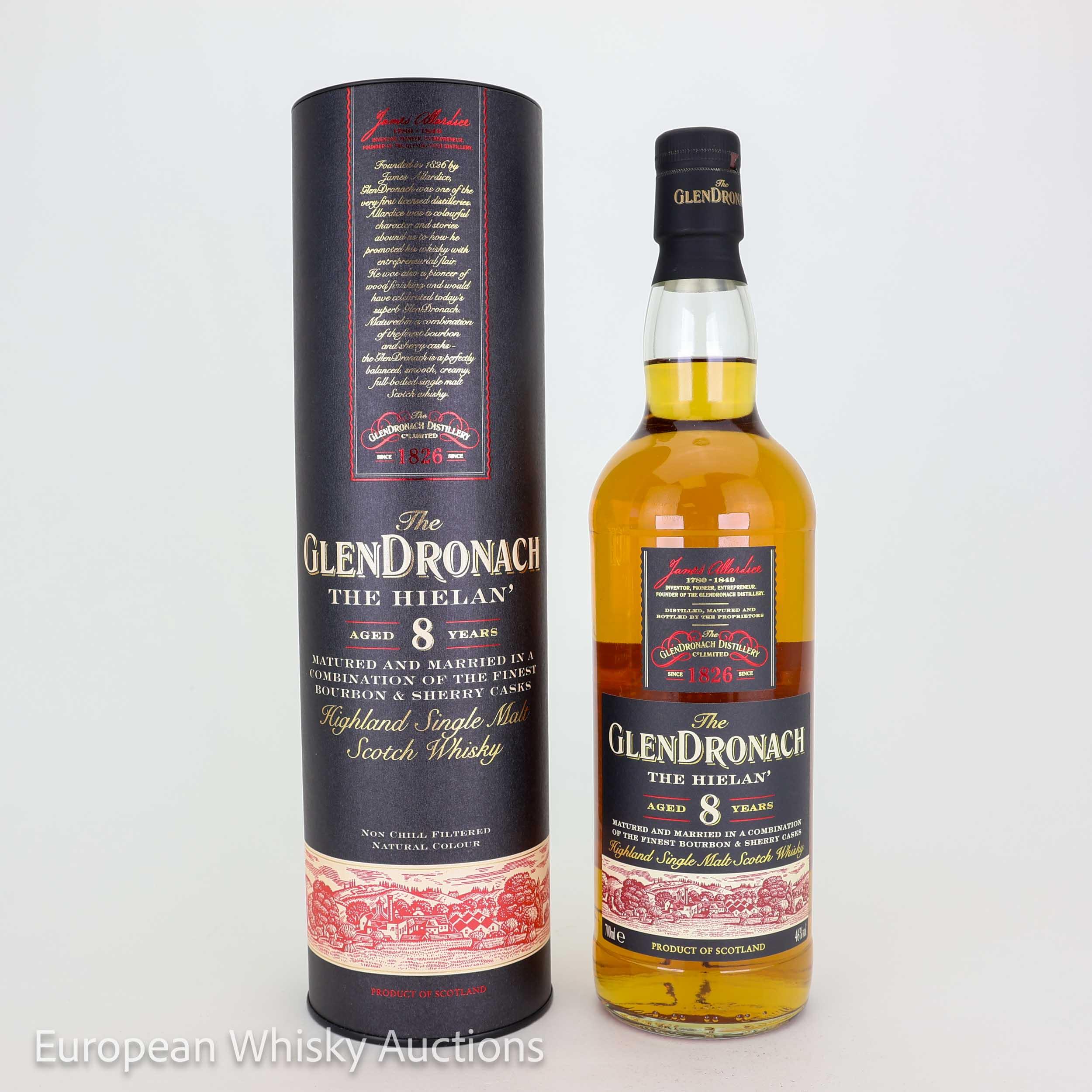 Glendronach The Hielan' 8 Year Old, Bourbon & Sherry Cask, 2015, 46% whisky bottle