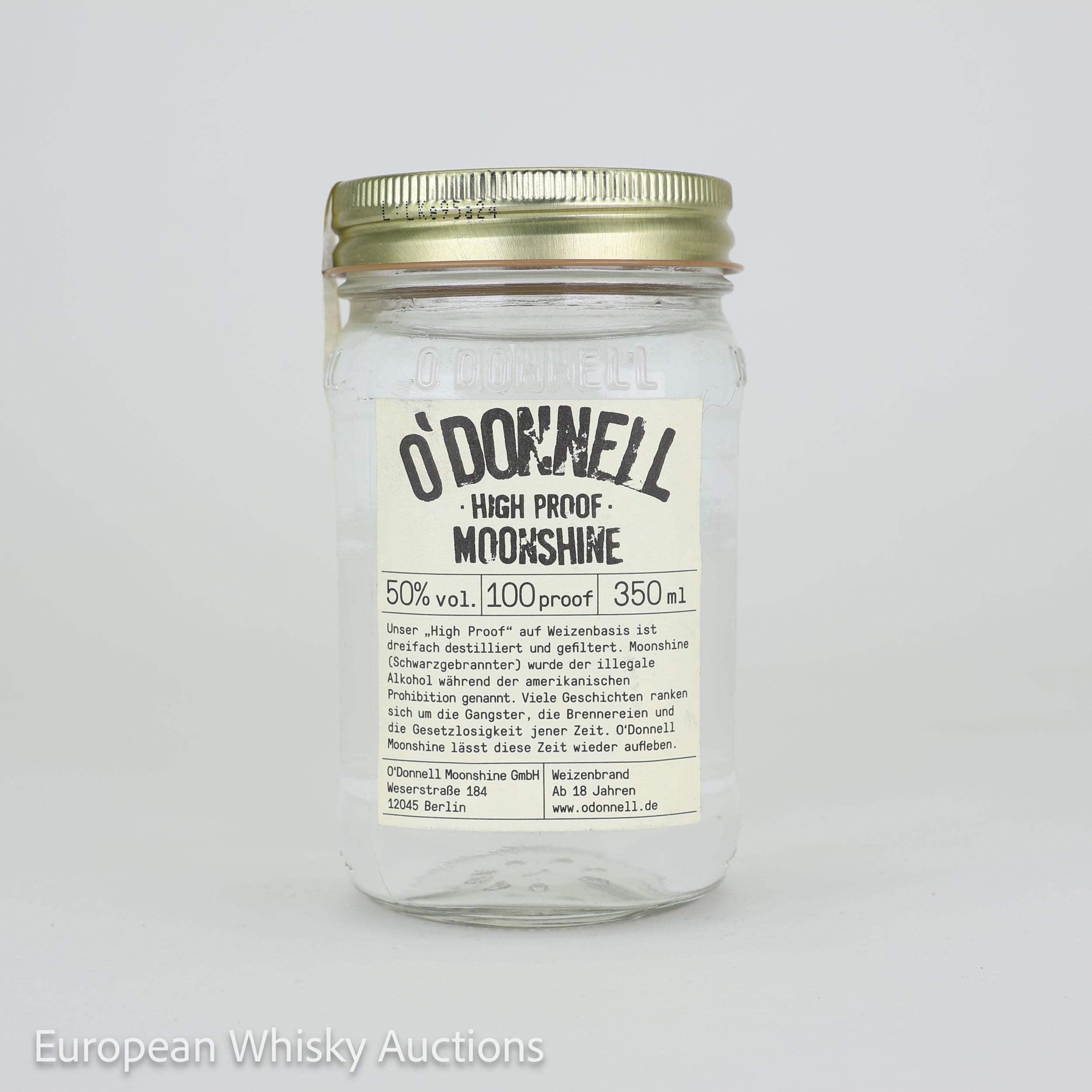 O'Donnell High Proof Moonshine, 50% whisky bottle