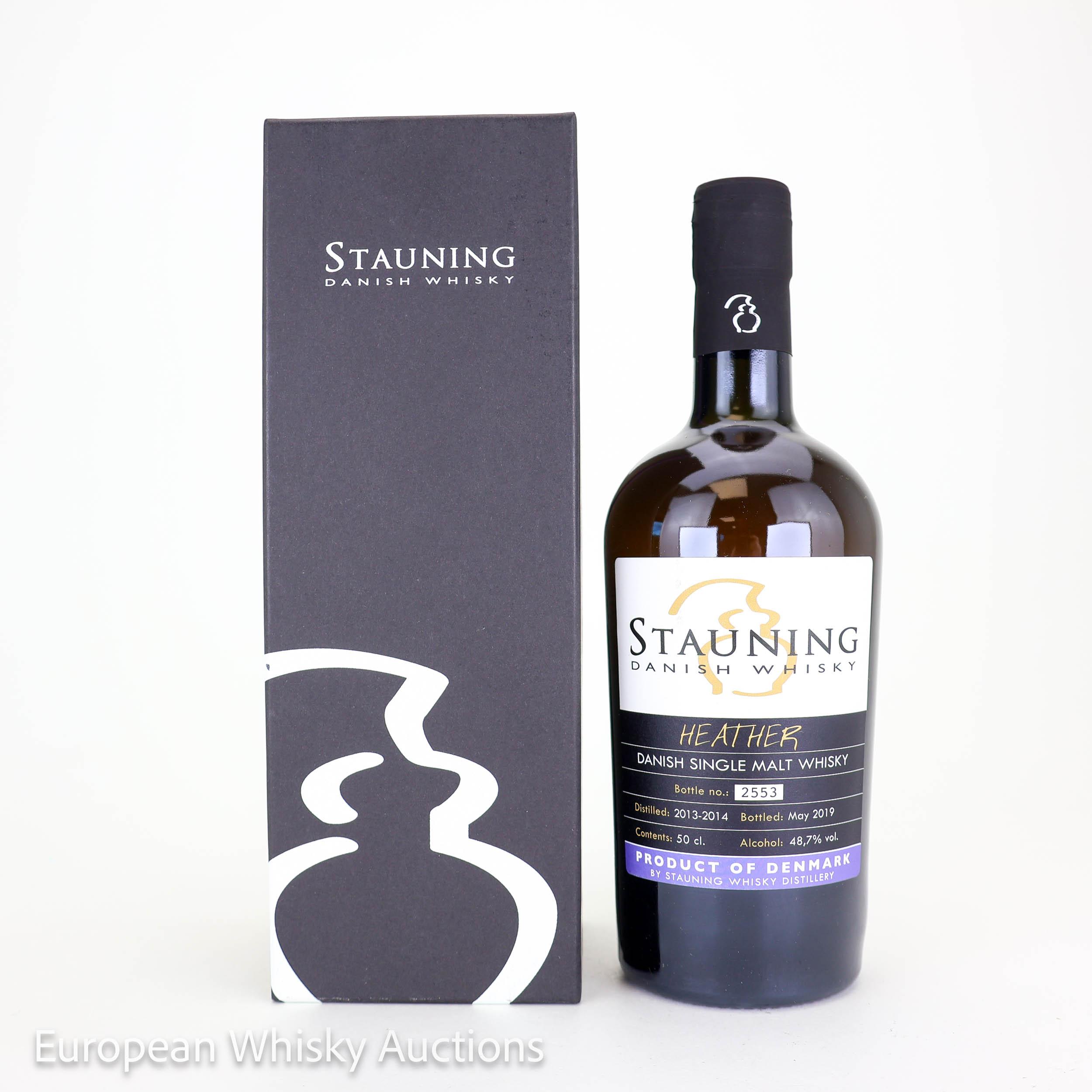 Stauning Heather 5 Year Old, Bourbon, Oloroso Sherry & Virgin American Oak Cask, 2019, 48.7% whisky bottle