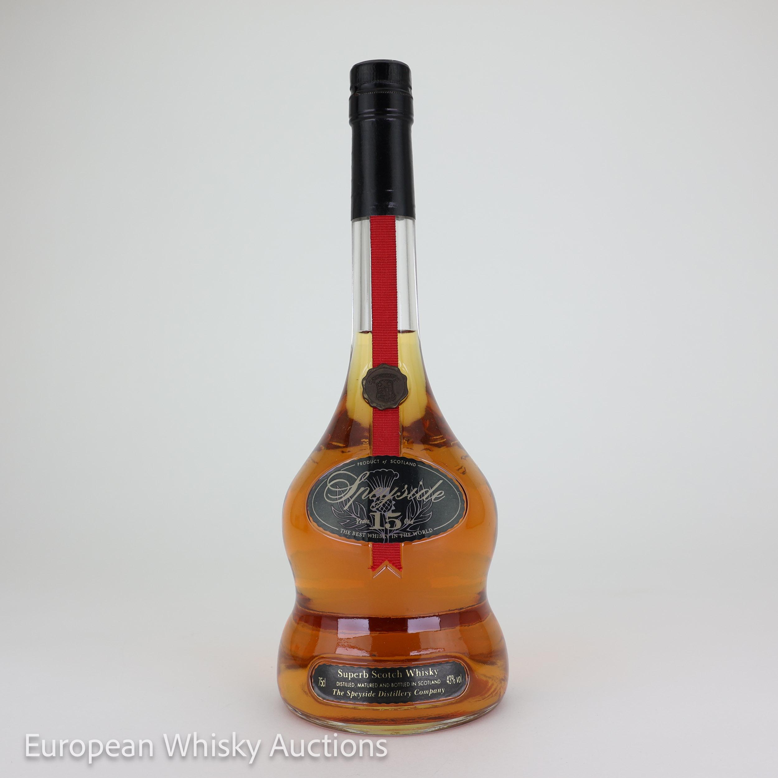 Speyside Distillery Superb Scotch Whisky 15 Year Old, 43% whisky bottle