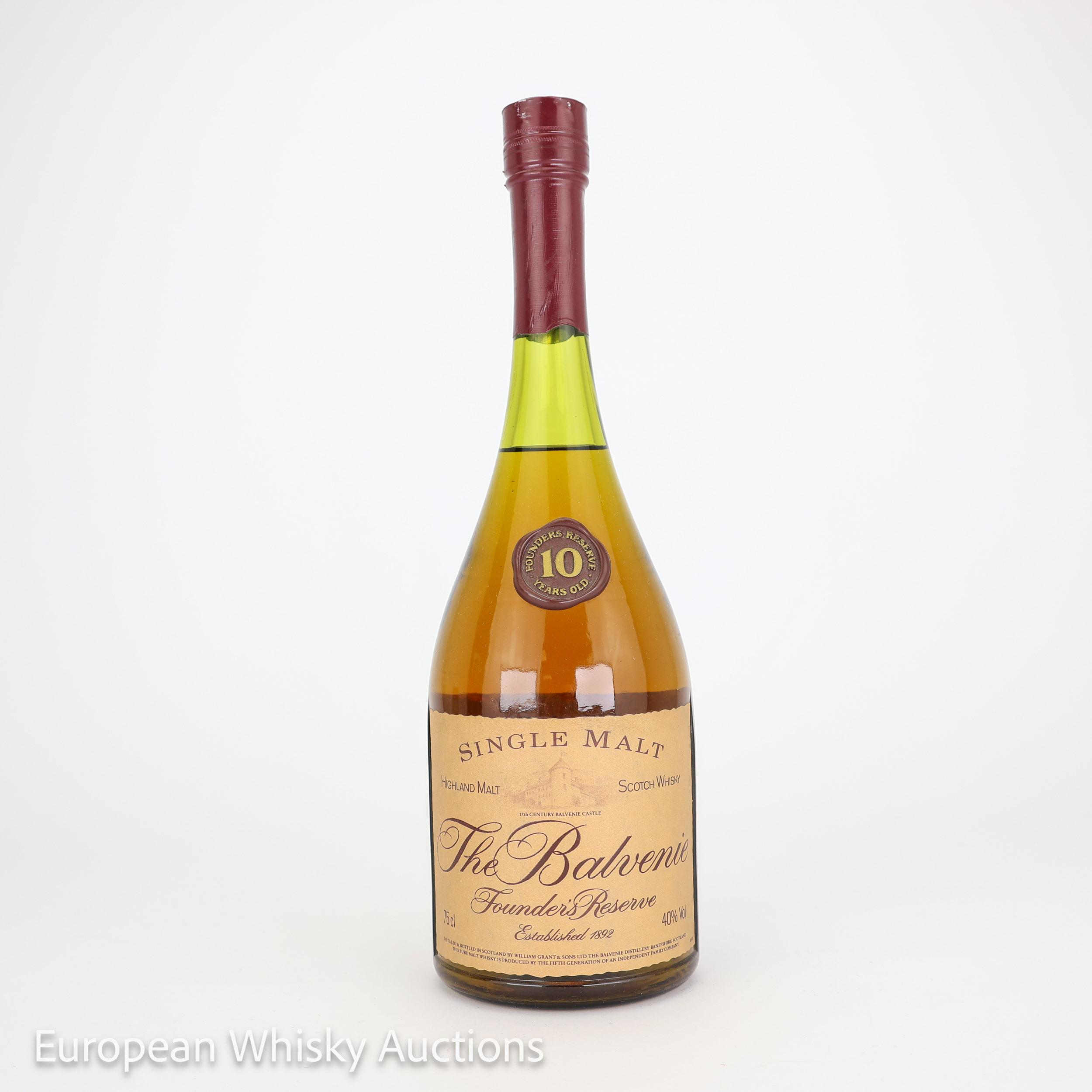 Balvenie Founder's Reserve Cognac Bottle 75cl 10 Year Old, Bourbon & Sherry Cask, 40% whisky bottle