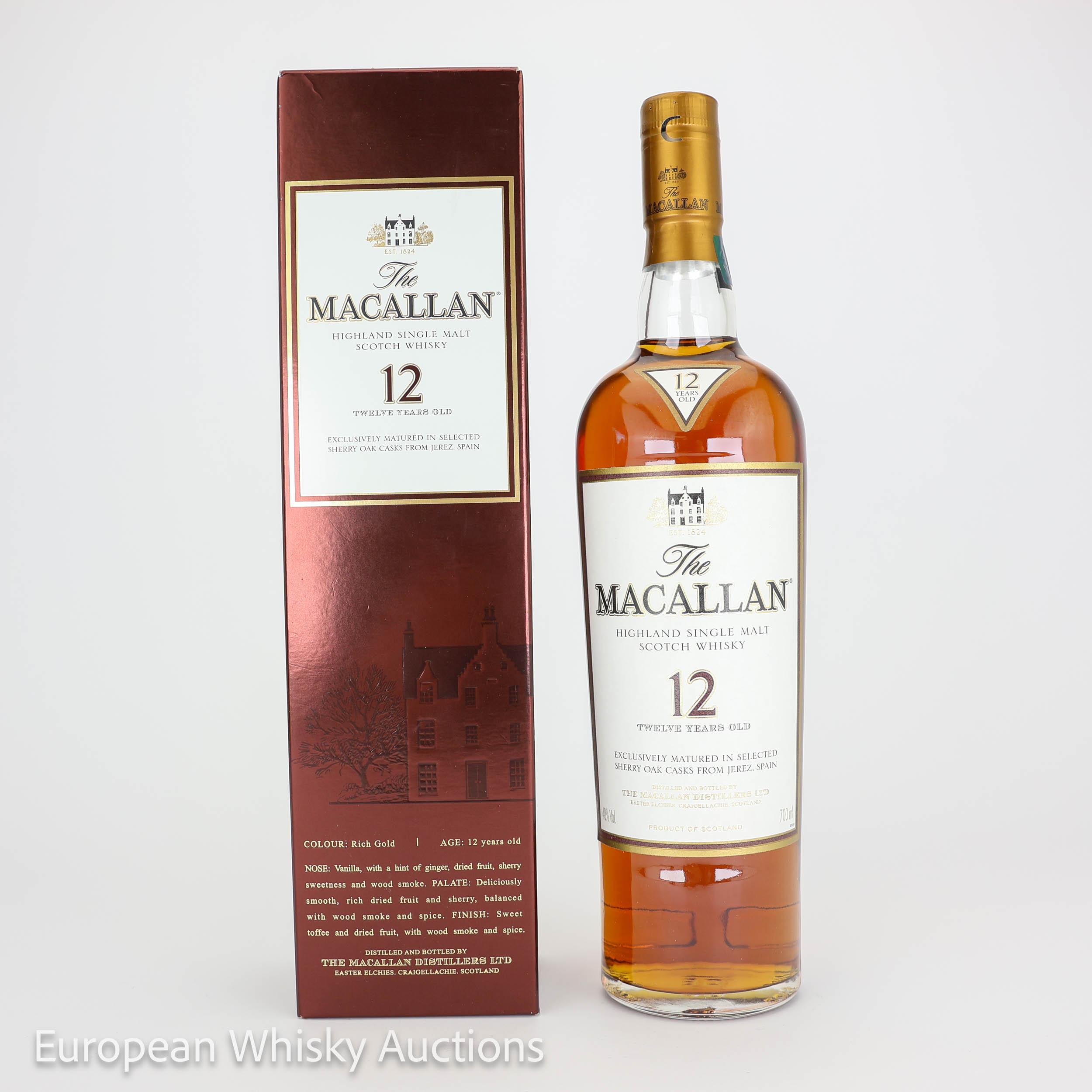 Macallan Sherry Oak 12 Year Old, Sherry Cask, 2016, 40% whisky bottle