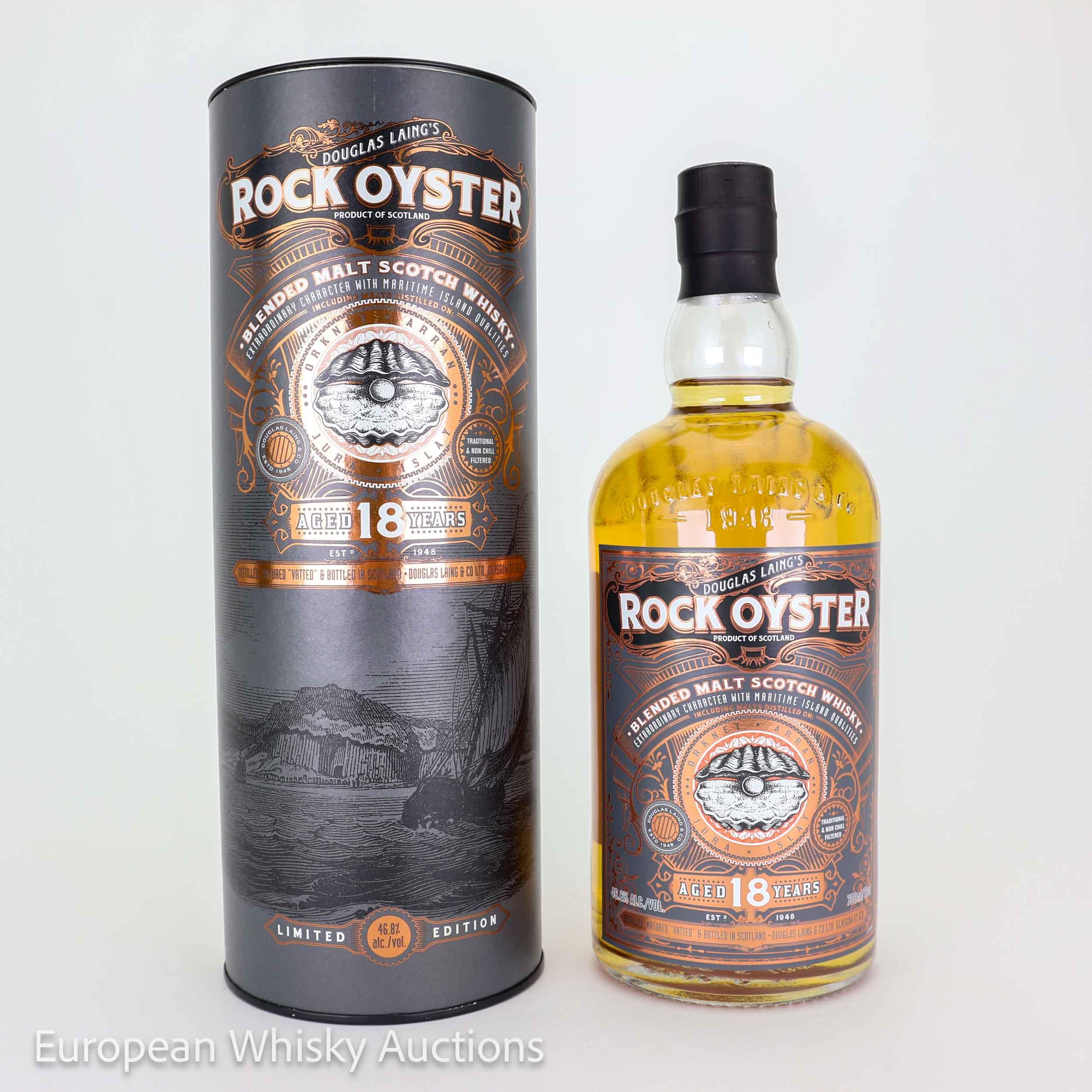 Rock Oyster 18 Year Old, Douglas Laing, 46.8% whisky bottle