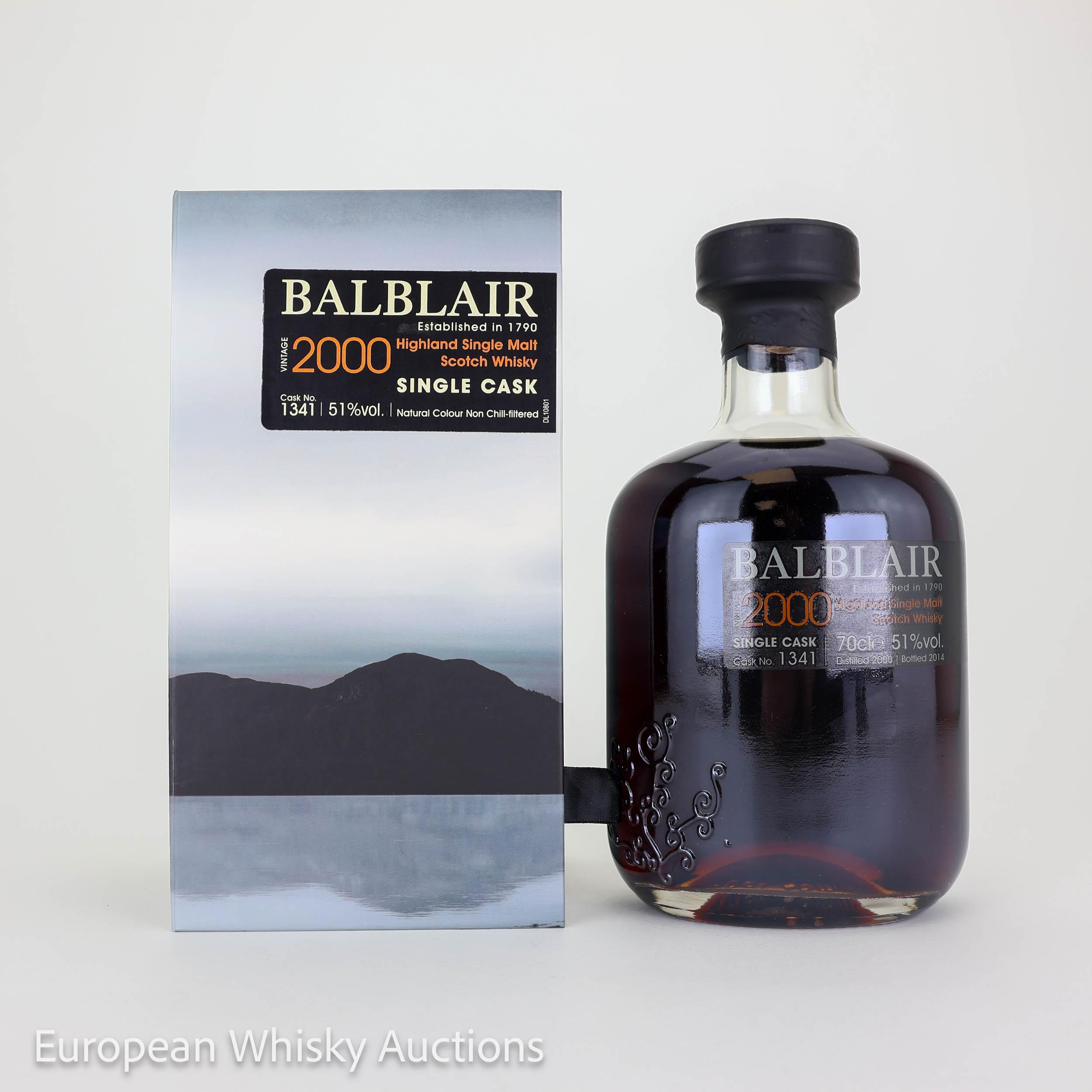 Balblair 2000 14 Year Old, Cask #1341, 2014, 51% whisky bottle