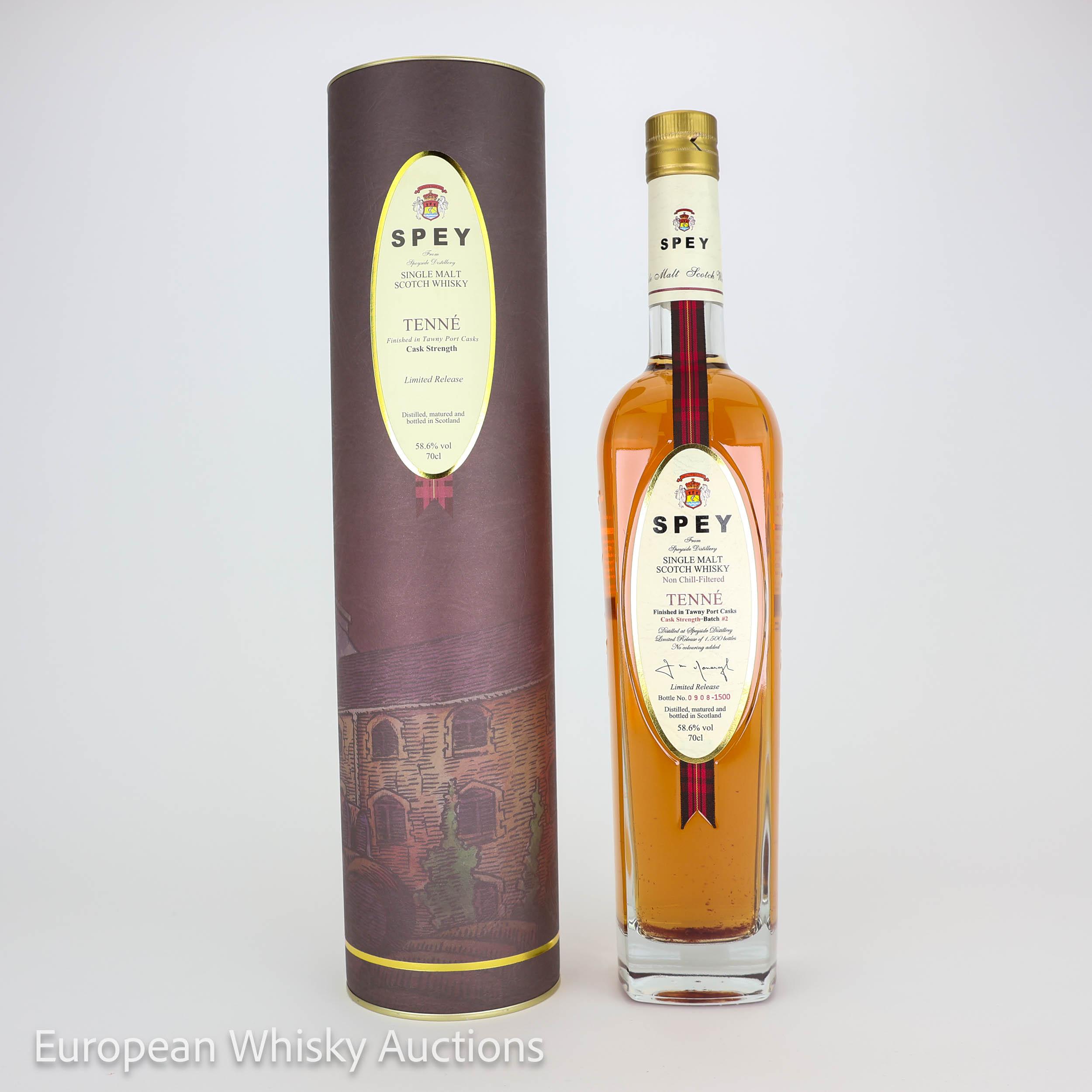 Speyside Distillery SPEY Tenné Cask Strength, Port Cask, Batch No. 2, 2019, 58.6% whisky bottle