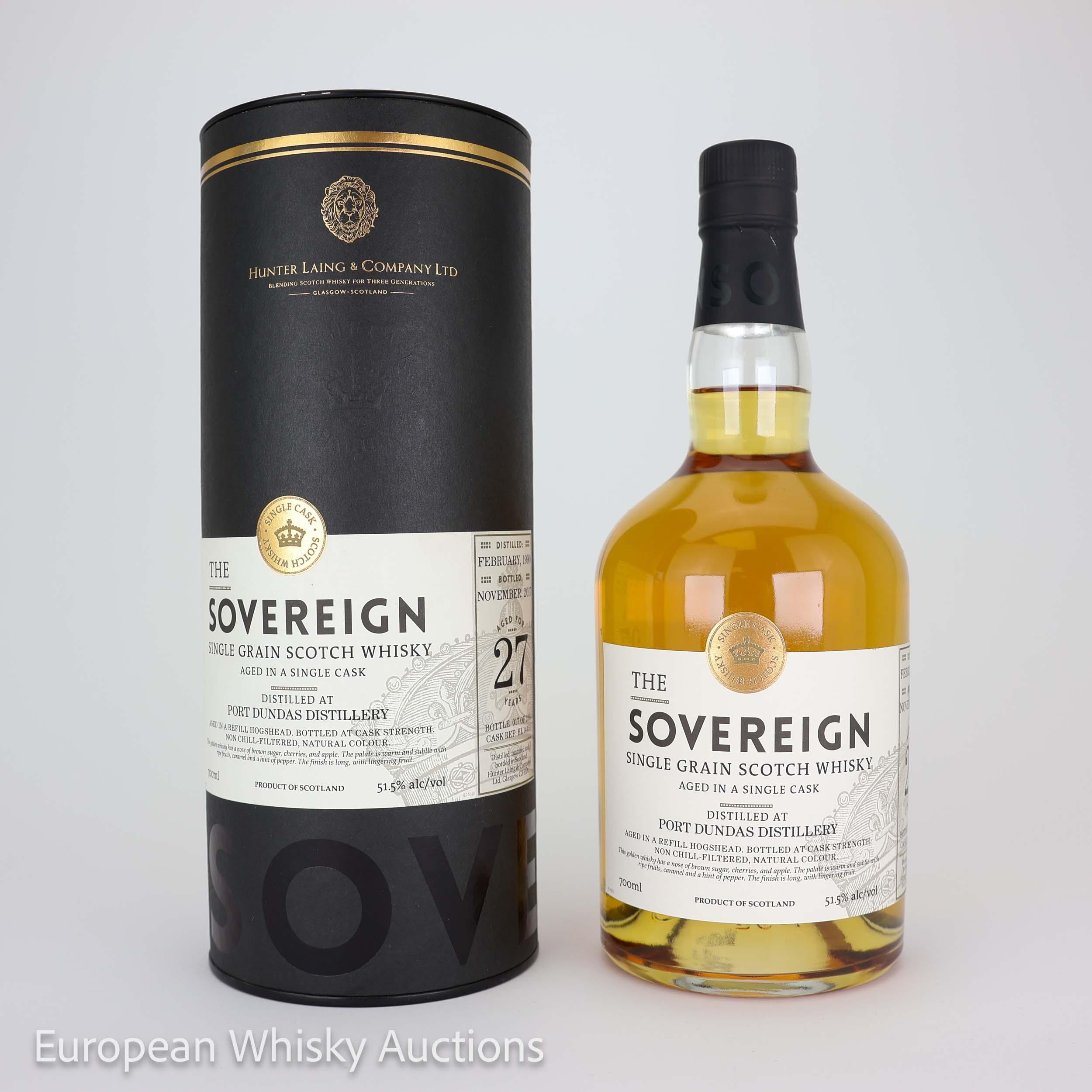 Port Dundas 1990 27 Year Old The Sovereign, Refill Cask, Cask #HL14442, 1990, Hunter Laing, 51.5% whisky bottle