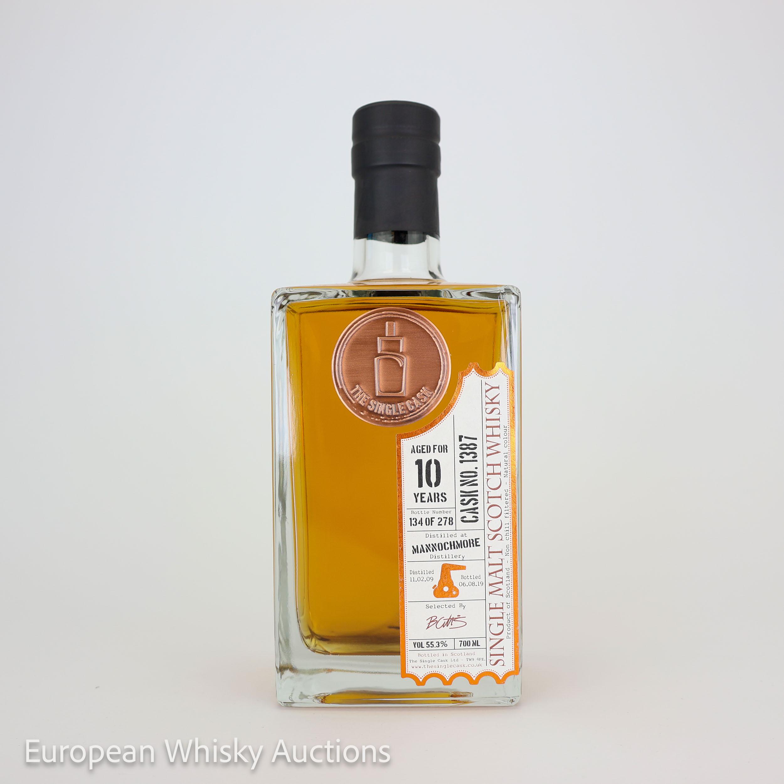 Mannochmore 10 Year Old, Bourbon Cask, Cask #1387, 2009, The Single Cask, 55.3% whisky bottle