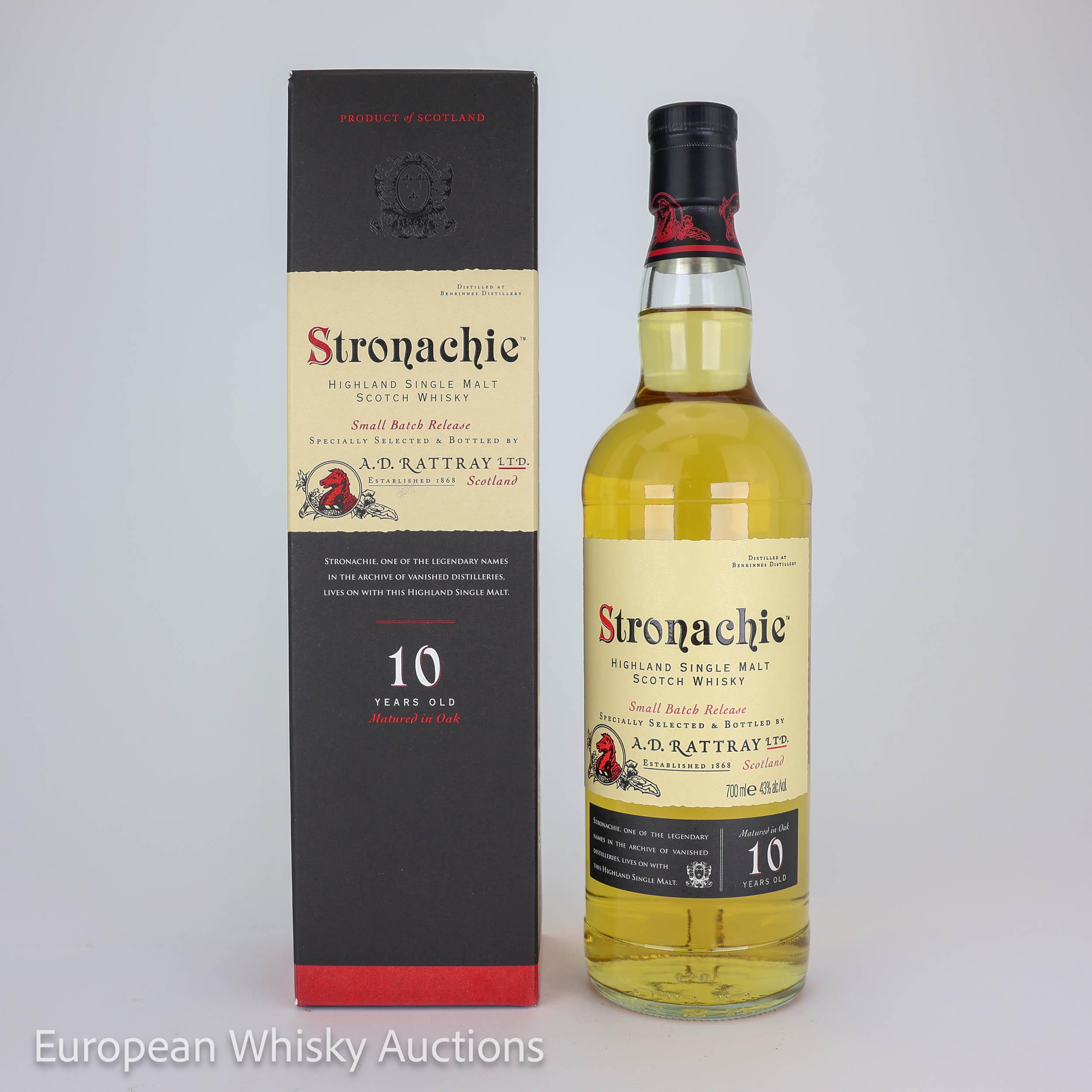 Stronachie 10 Year Old, Bourbon Cask, 2004, A.D. Rattray, 43% whisky bottle