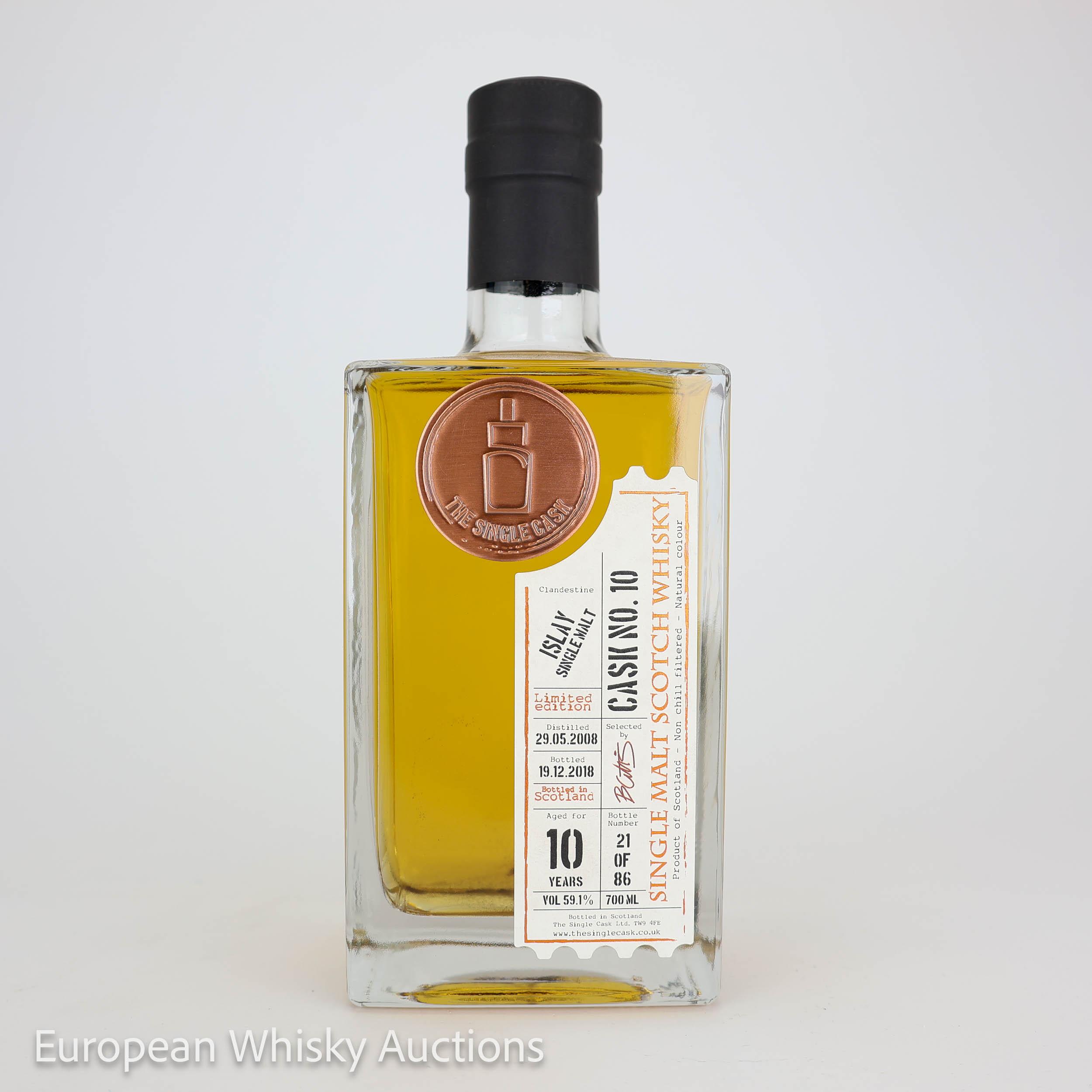 Undisclosed Islay distillery Islay Single Malt 10 Year Old, 2008, The Single Cask Ltd., 59.1% whisky bottle