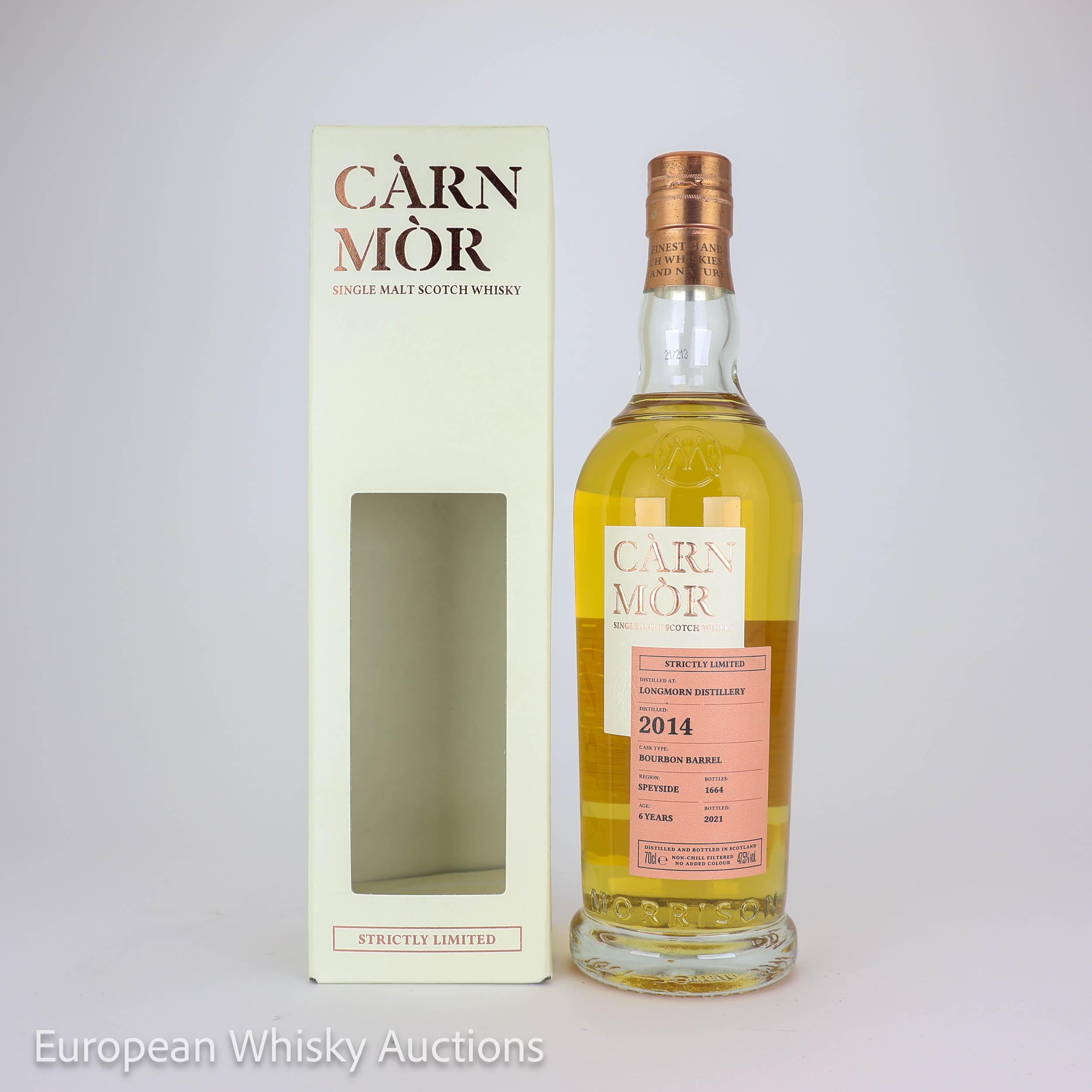 Longmorn 6 Year Old, Bourbon Cask, 2014, Càrn Mòr, 47.5% whisky bottle