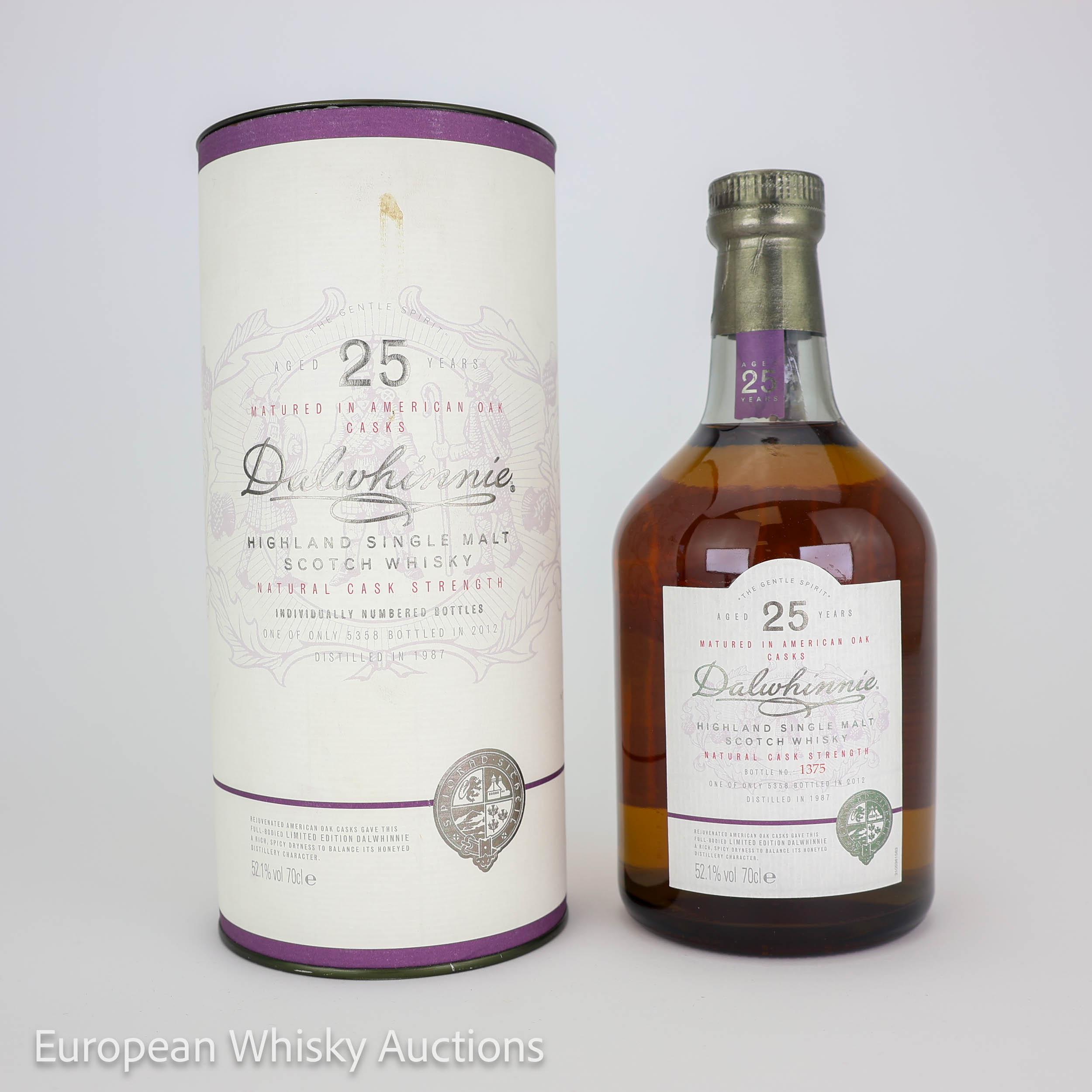Dalwhinnie 25 Year Old, American Oak Cask, 2012, 52.1% whisky bottle