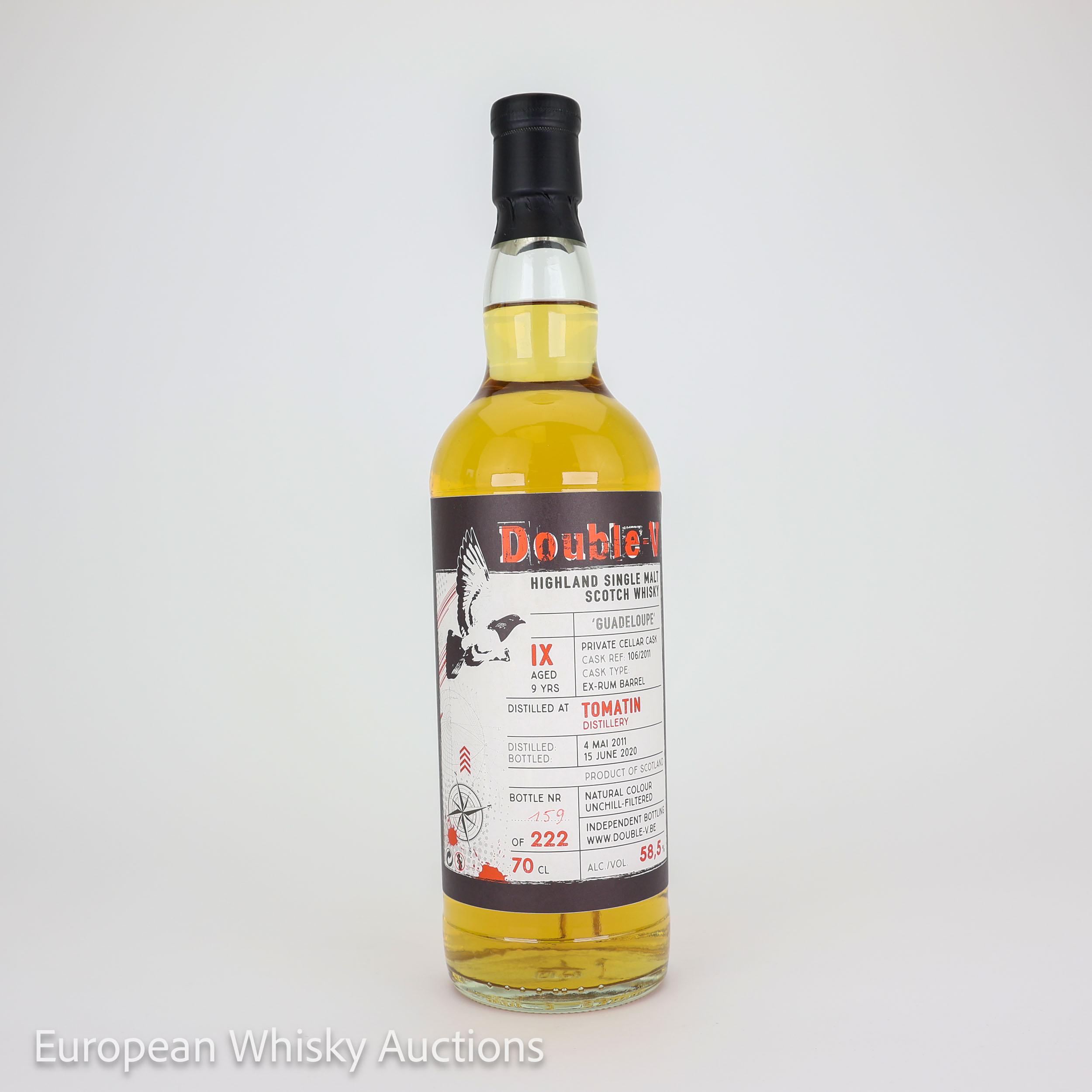 Tomatin 9 Year Old, Rum Cask, Cask #106/2011, 2011, Double-V, 58.5% whisky bottle