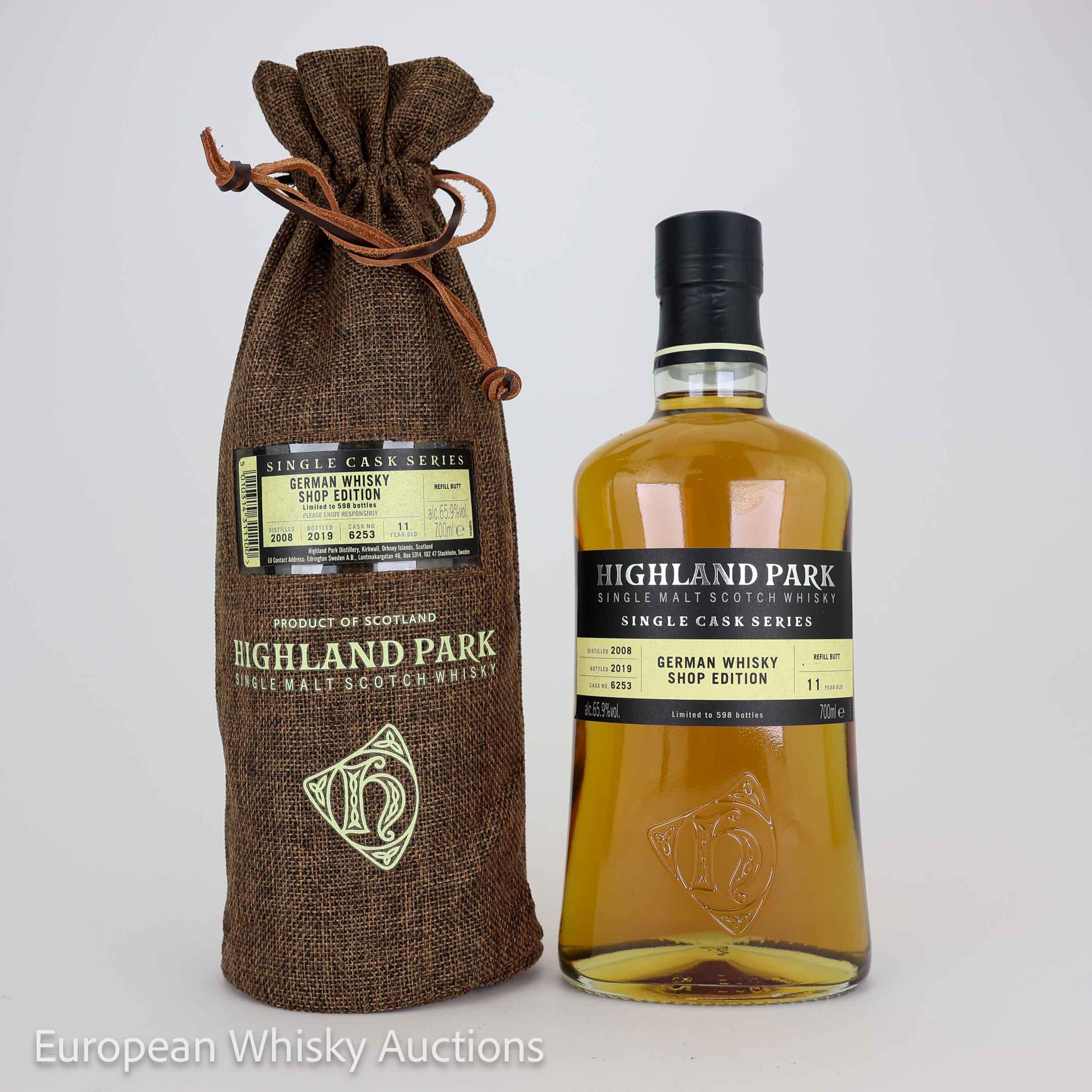 Highland Park Single Cask Series German Whisky Shop Edition 11 Year Old, Sherry Cask, Cask #6253, 2019, 65.9% whisky bottle
