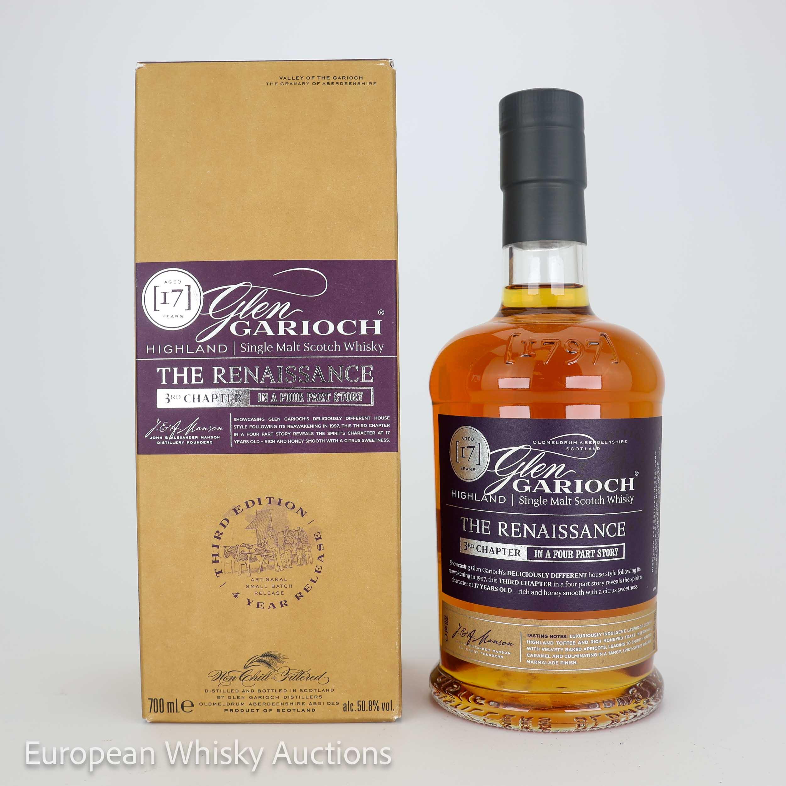 Glen Garioch The Renaissance 17 Year Old, Bourbon & Sherry Cask, 3rd Chapter, 2017, 50.8% whisky bottle