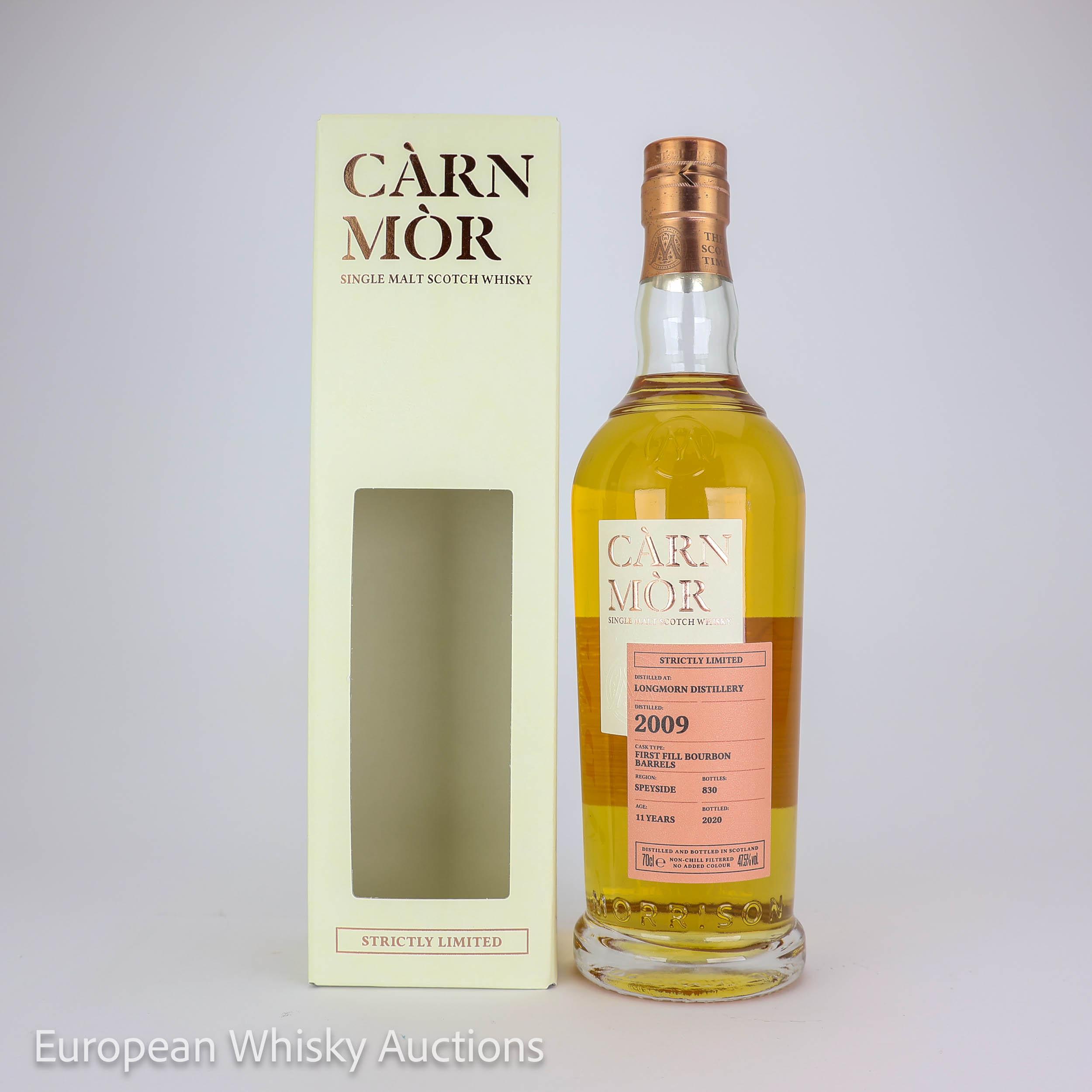 Longmorn Strictly Limited 11 Year Old, Bourbon Cask, 2009, Càrn Mòr, 47.5% whisky bottle