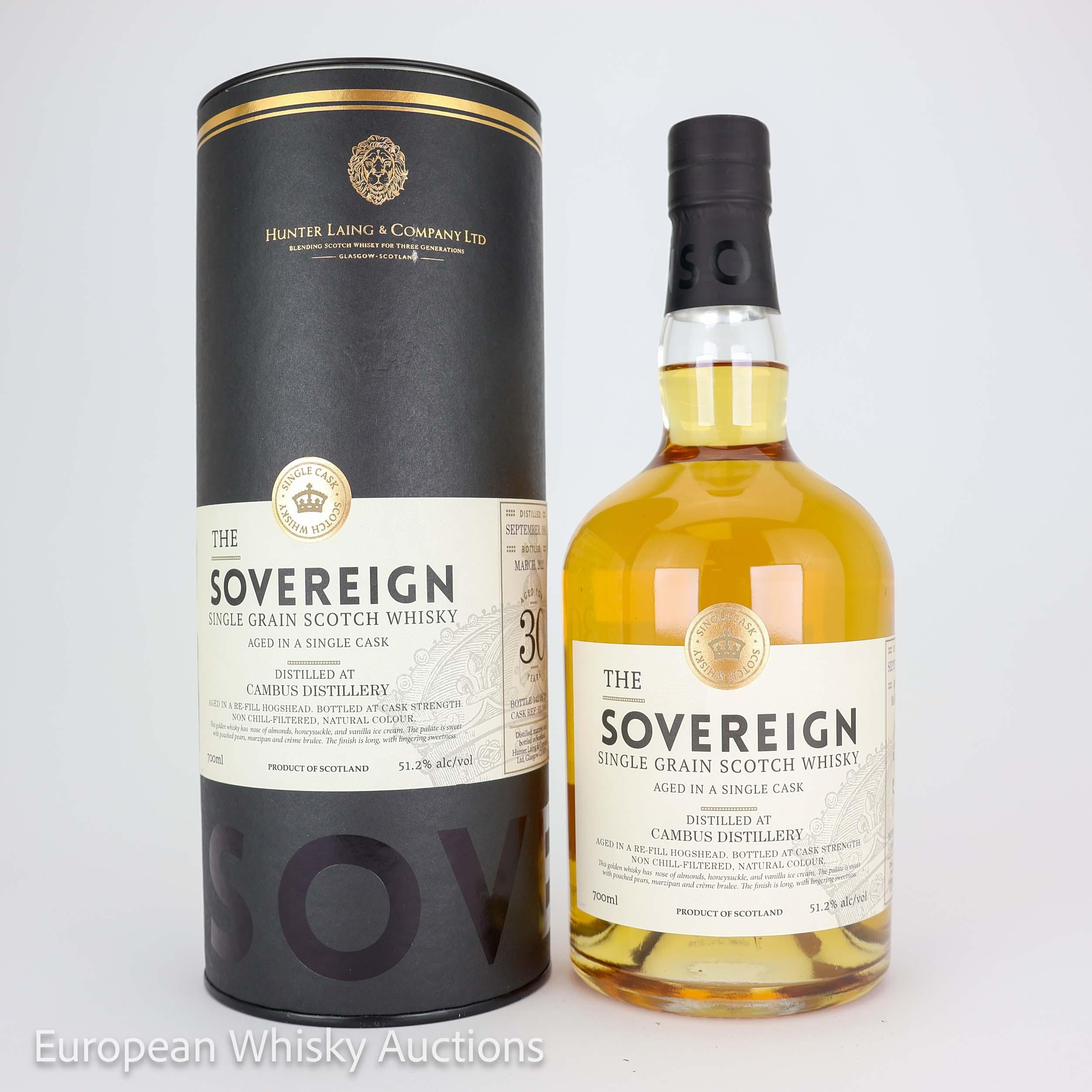 Cambus The Sovereign 30 Year Old, Hogshead Cask, Cask #HL 18983, 1991, Hunter Laing, 51.2% whisky bottle