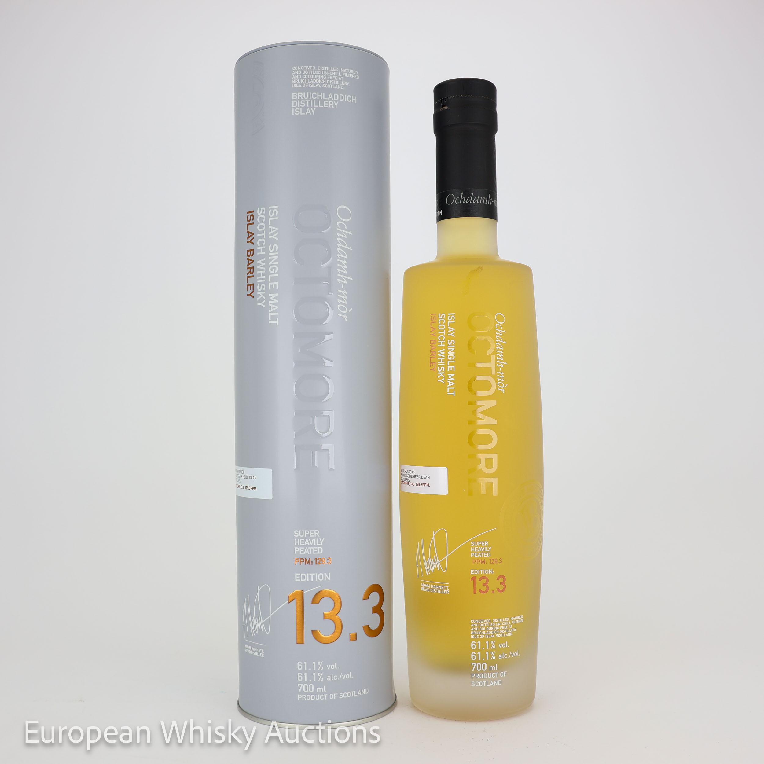 Octomore Islay Barley 5 Year Old, No. 13.3, American Whiskey & European Oak Cask, 2022, 61.1% whisky bottle